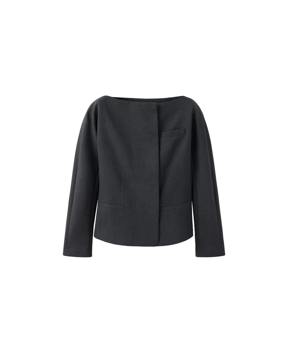Americana Staple Fitted Boat Neck Blazer by Mango