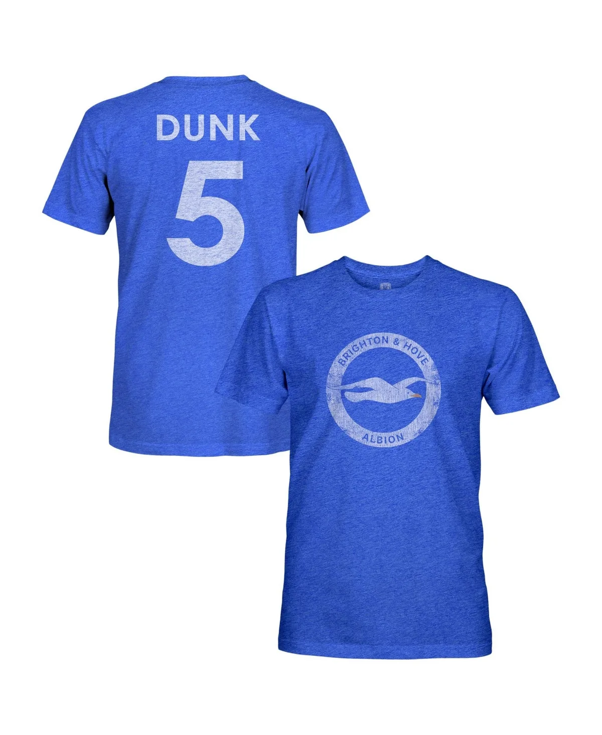 Lewis Dunk Brighton and Hove Albion Player Name & Number Vintage Tri-Blend T-Shirt by 1863fc