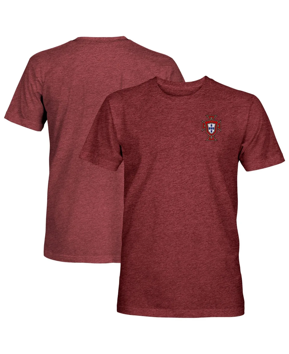 Portugal National Team Left Chest Badge Vintage Tri-Blend T-Shirt by 1863fc