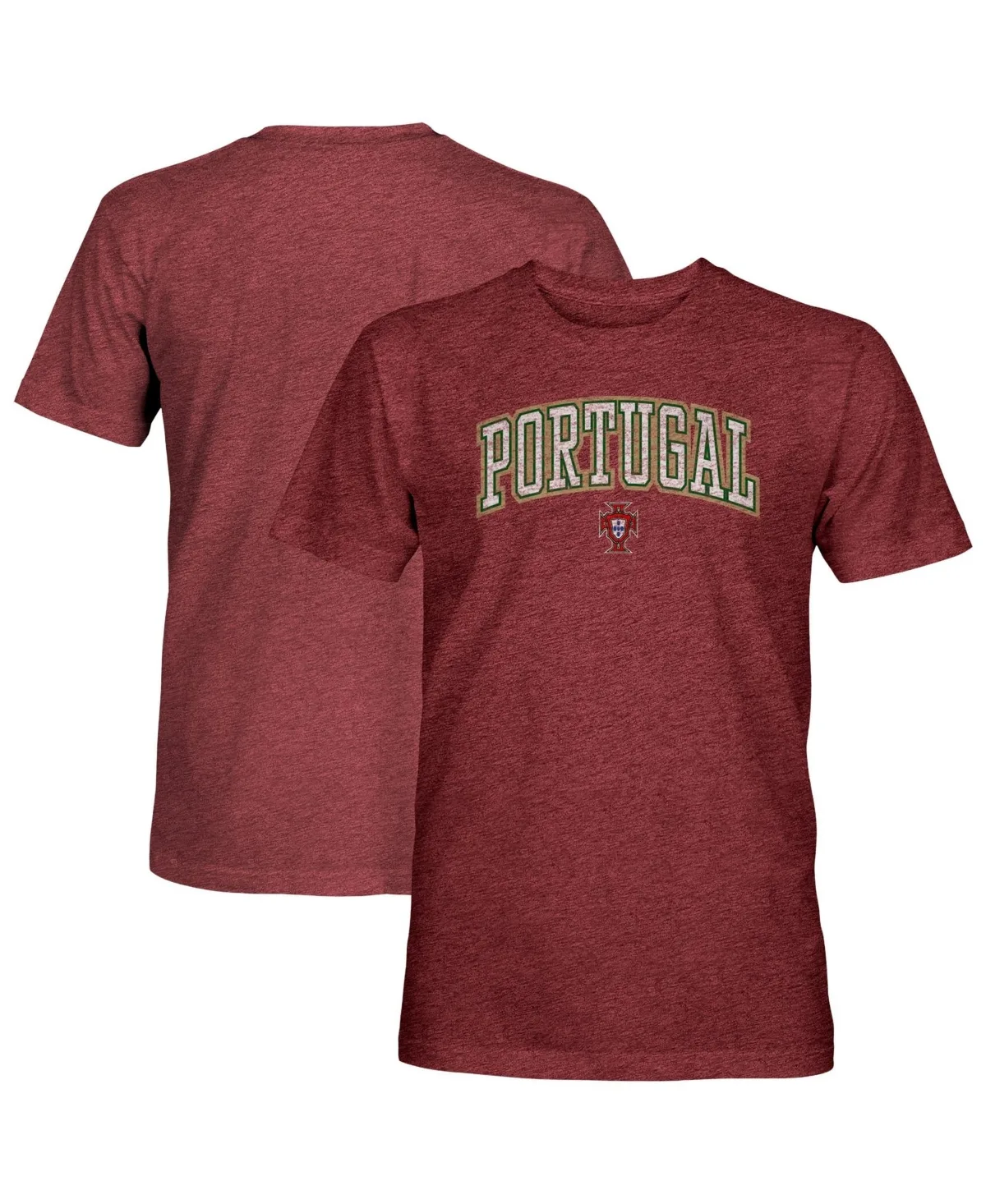 Portugal National Team Athletic Wordmark Date Vintage Tri-Blend T-Shirt by 1863fc