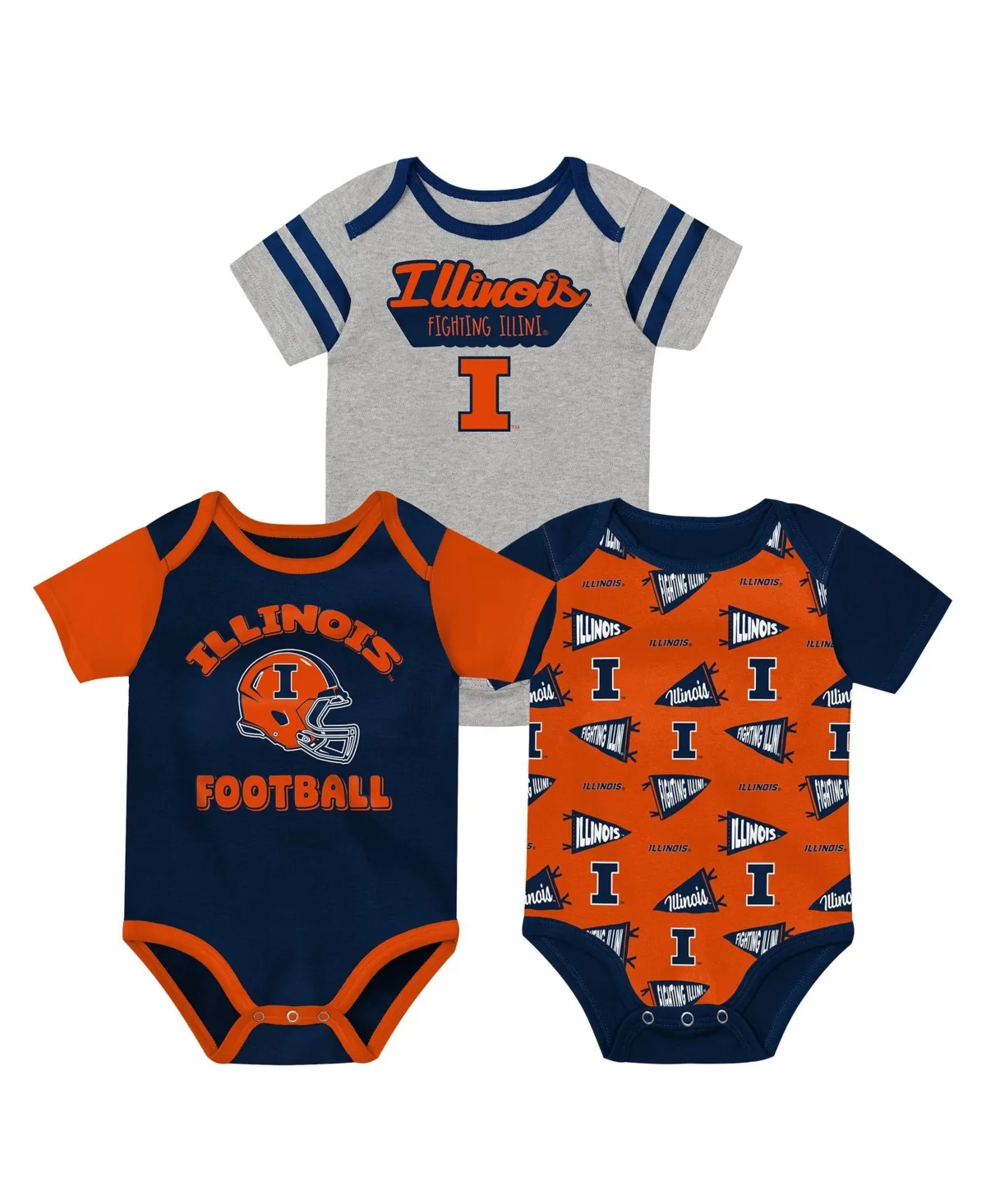 Illinois Fighting Illini Star Player Bodysuit Set, 3-Piece by Outerstuff