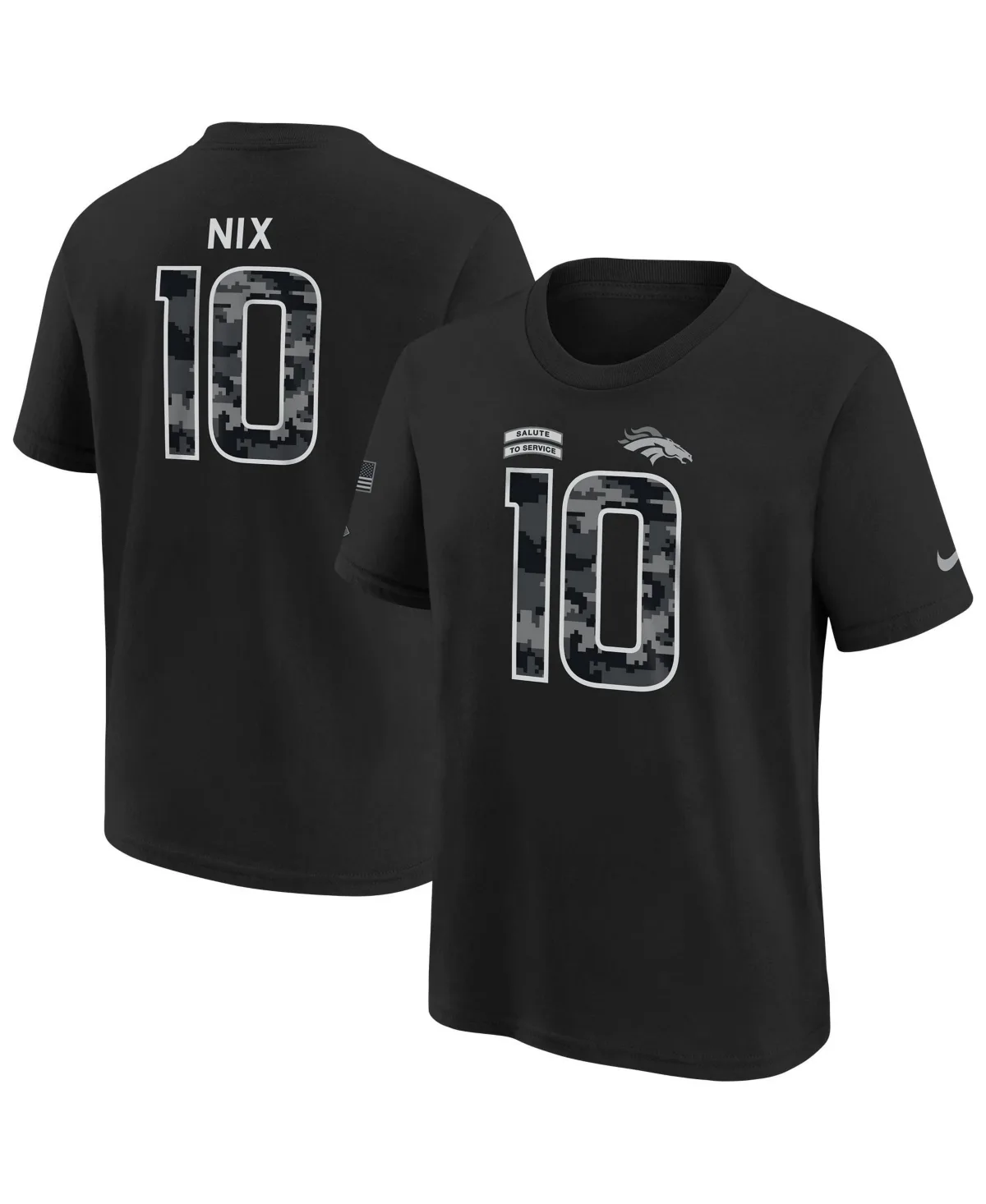 Bo Nix Denver Broncos 2026 Salute to Service Name & Number T-Shirt by Nike