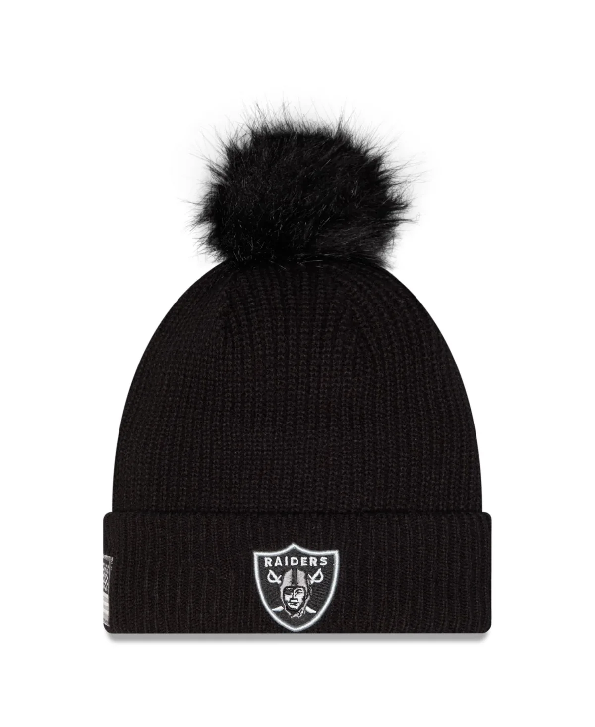Las Vegas Raiders 2026 Salute to Service Cuffed Knit with Pom Hat by New Era