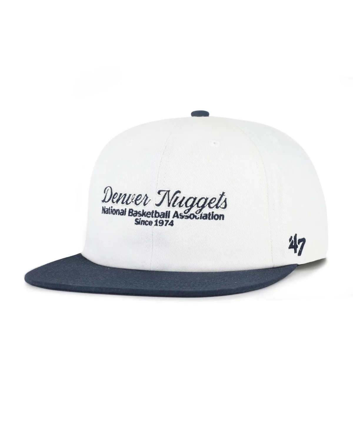 Denver Nuggets Script Stack Captain Snapback Hat by 47 Brand
