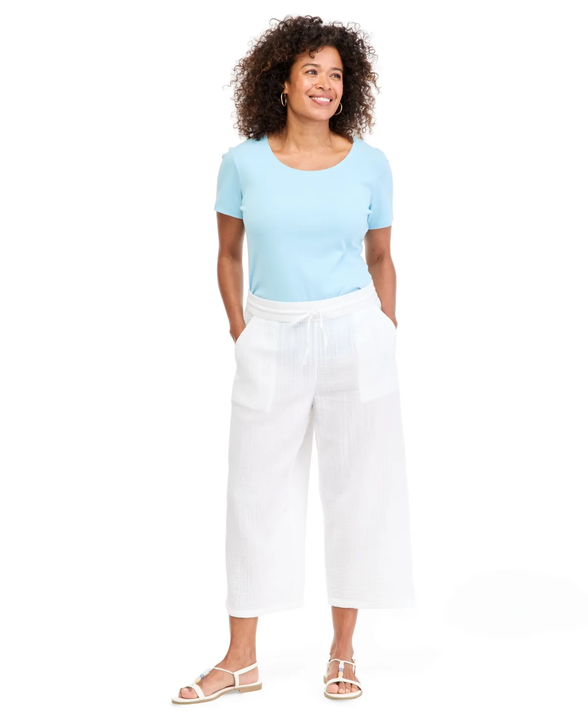 Pull-On Wide-Leg Capris by Style & Co