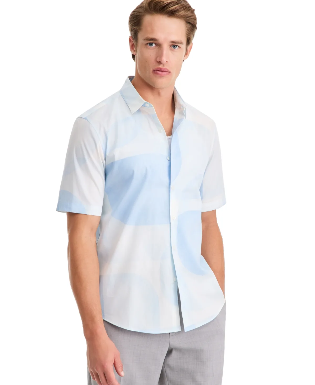 Short-Sleeve Point-Collar Shirt by Alfani
