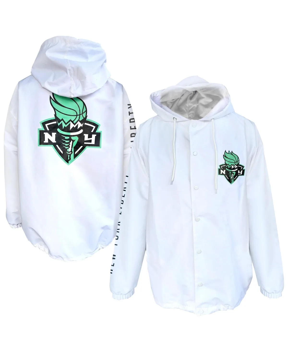 New York Liberty Logo Full-Snap Nylon Jacket by Fanatics