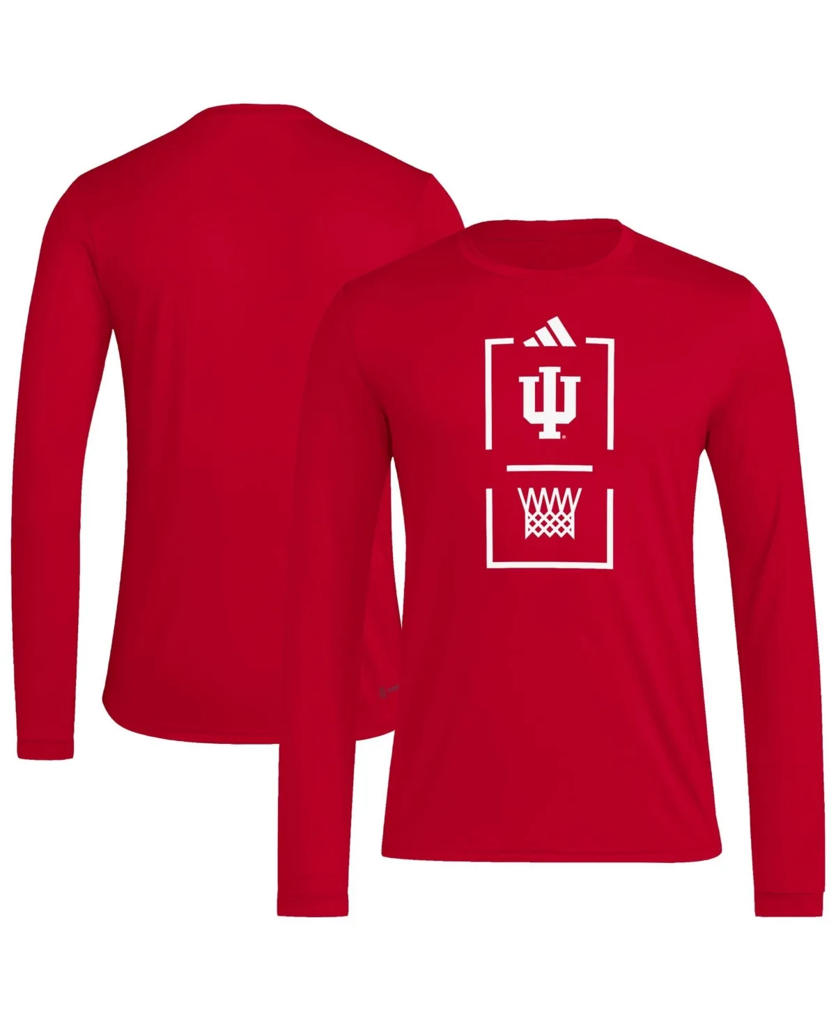 Indiana Hoosiers On-Court Pregame Long-Sleeve Aeroready T-Shirt by adidas