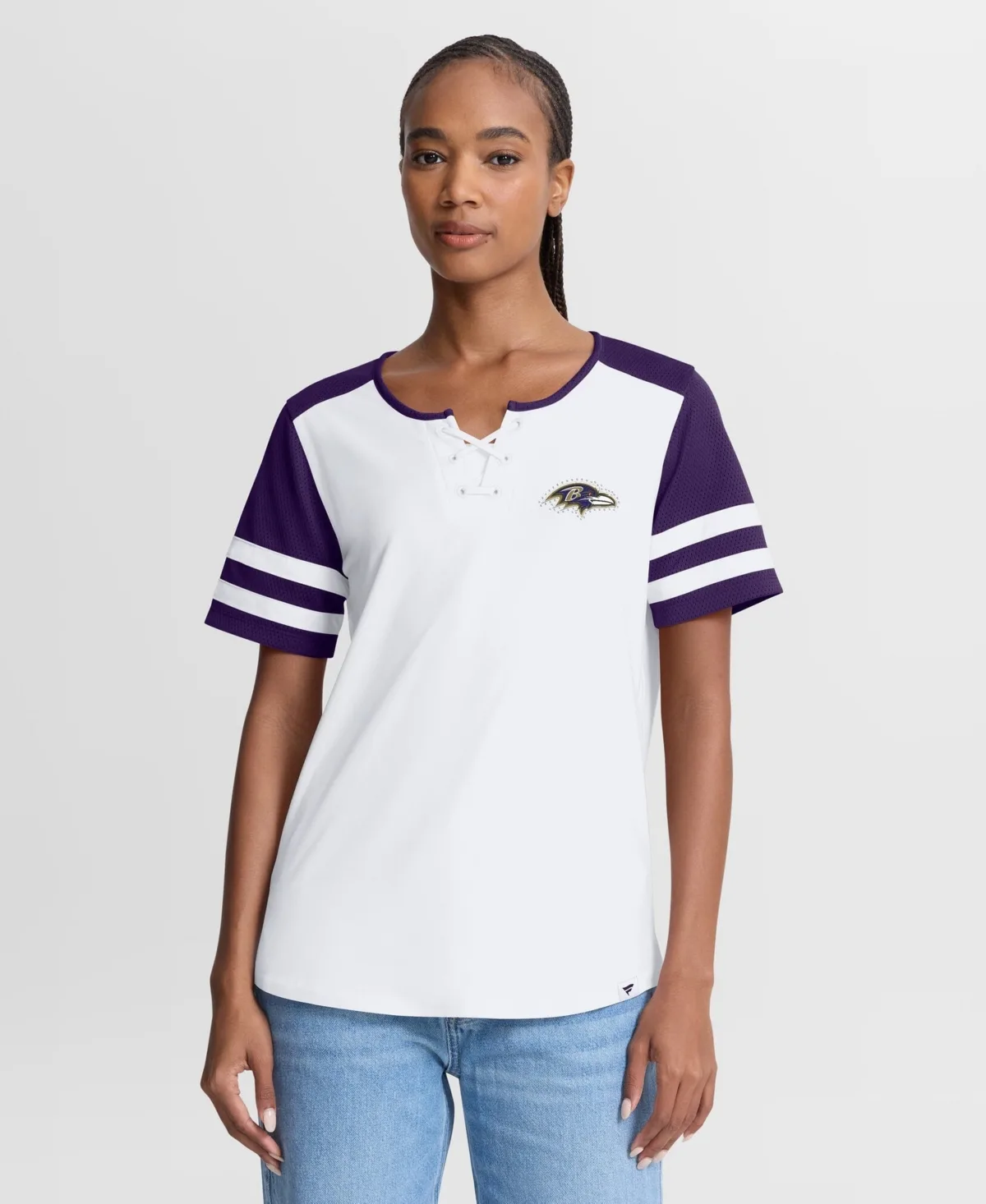 Baltimore Ravens Touchdown Pass Athena Lace-Up T-Shirt by Fanatics