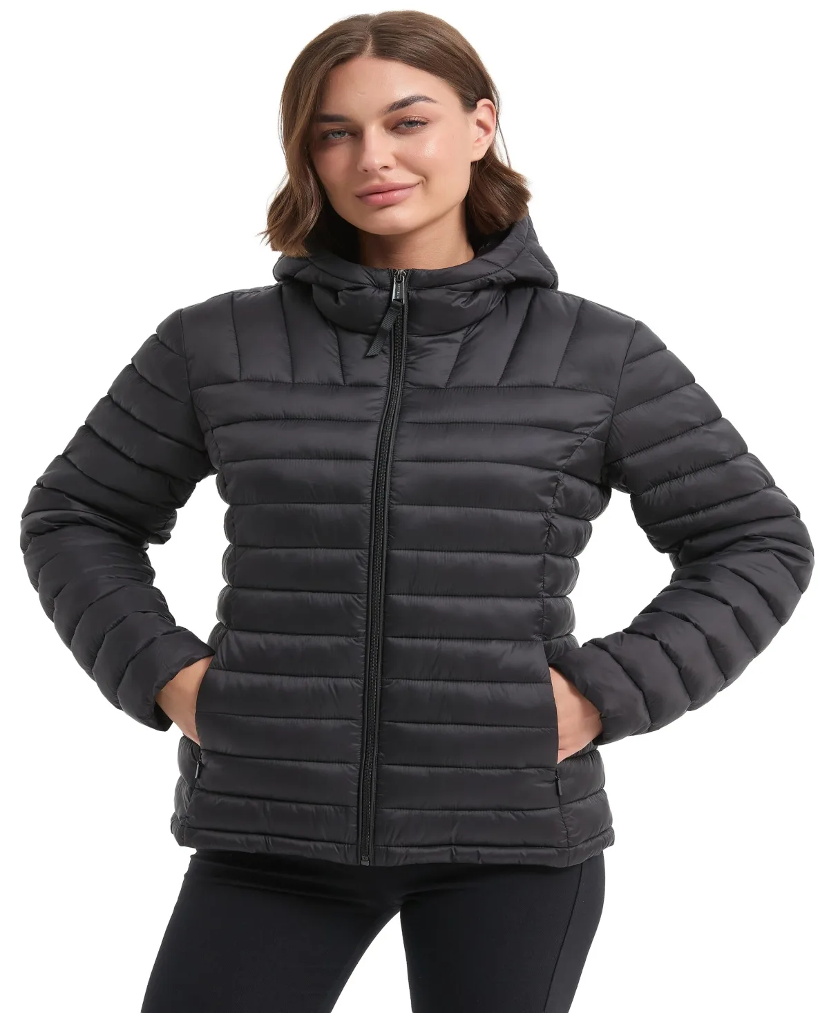 Packable Quilted Hooded Puffer Jacket by Hawke & Co