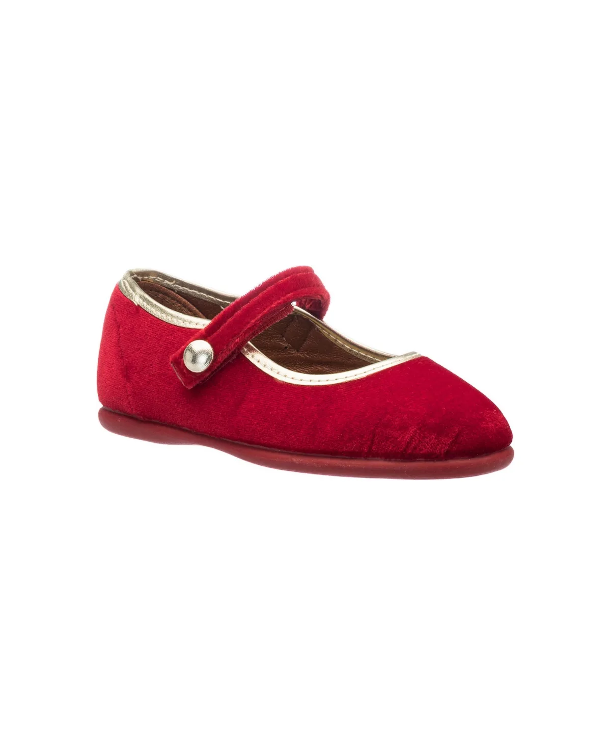 Velvet Golden Trim Mary Jane Flats by Elephantito