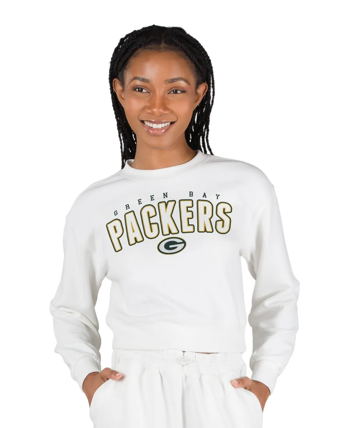 Green Bay Packers Kingston Long-Sleeve Lounge Cropped Top by Concepts Sport