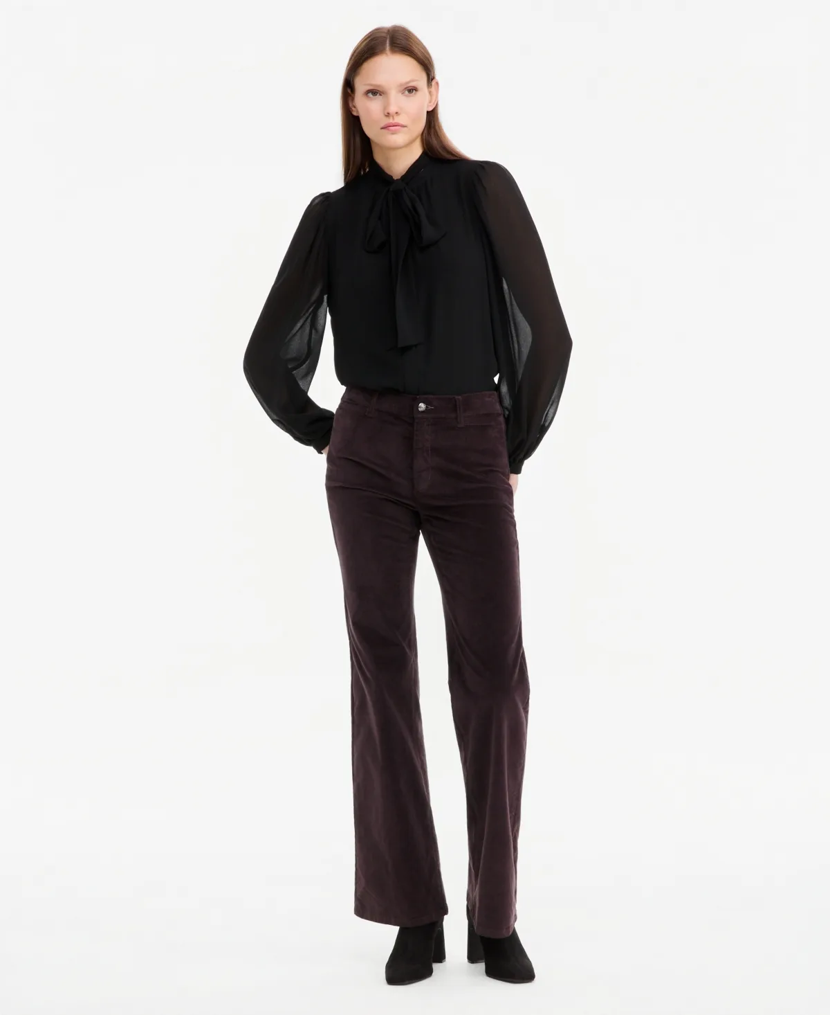 Luelle Corduroy High-Waist Straight-Leg Pants by Kobi Halperin