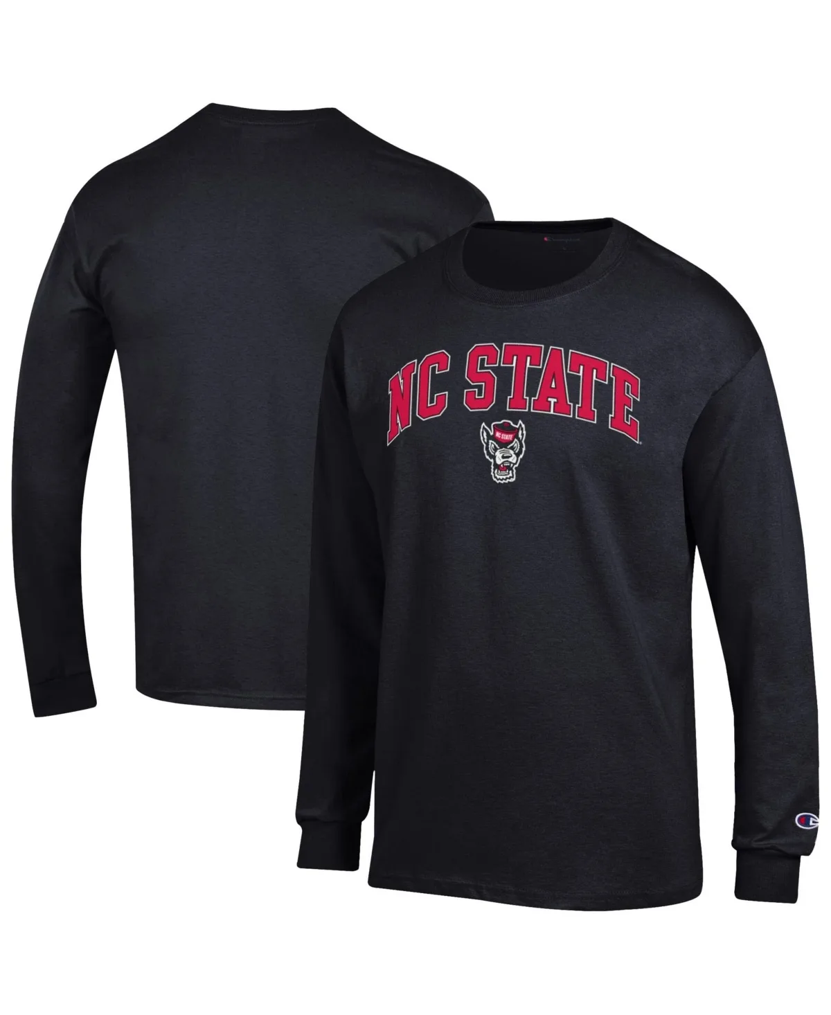 Nc State Wolfpack Arch Over Logo Long-Sleeve T-Shirt by Champion