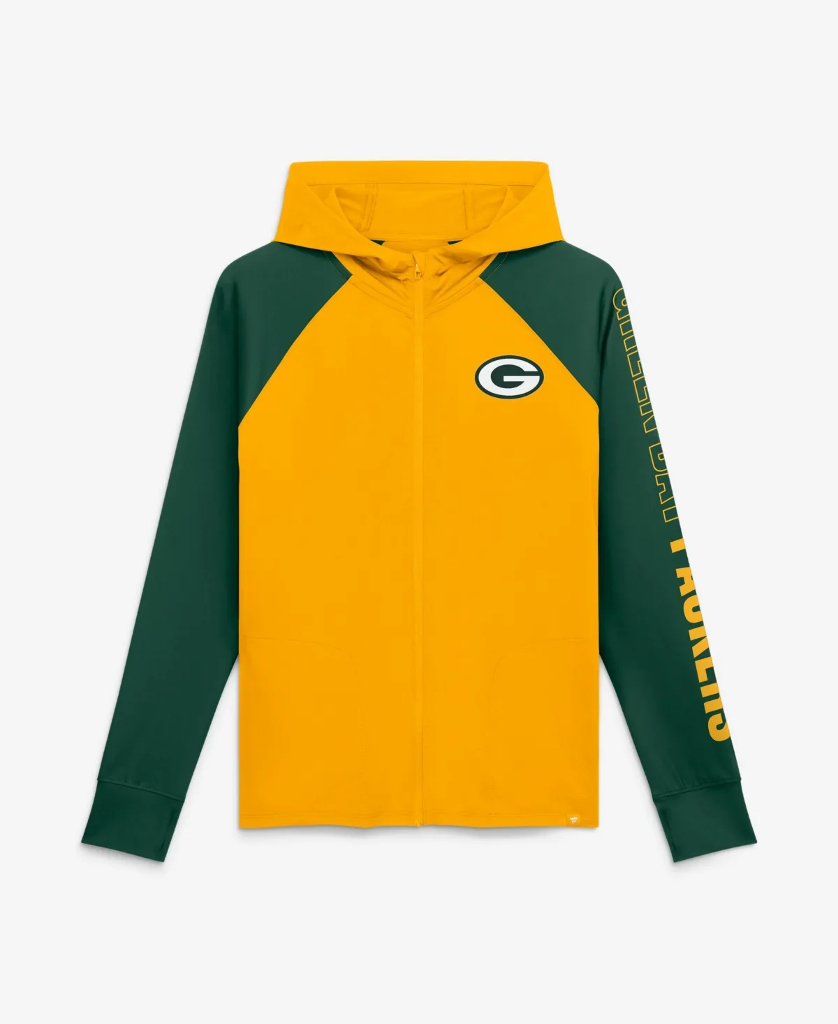 Bay Packers Cornerback Blitz Raglan Full-Zip Hoodie by Fanatics