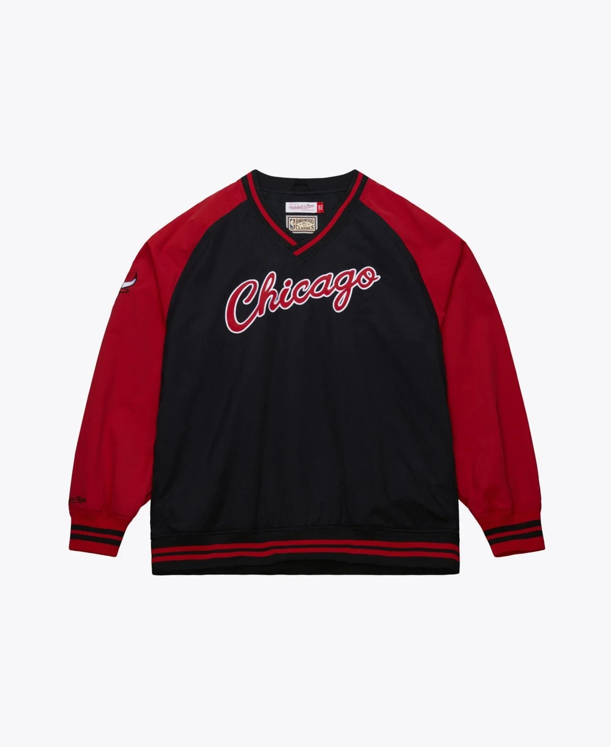 Chicago Bulls Classic V-Neck Raglan Pullover by Mitchell & Ness