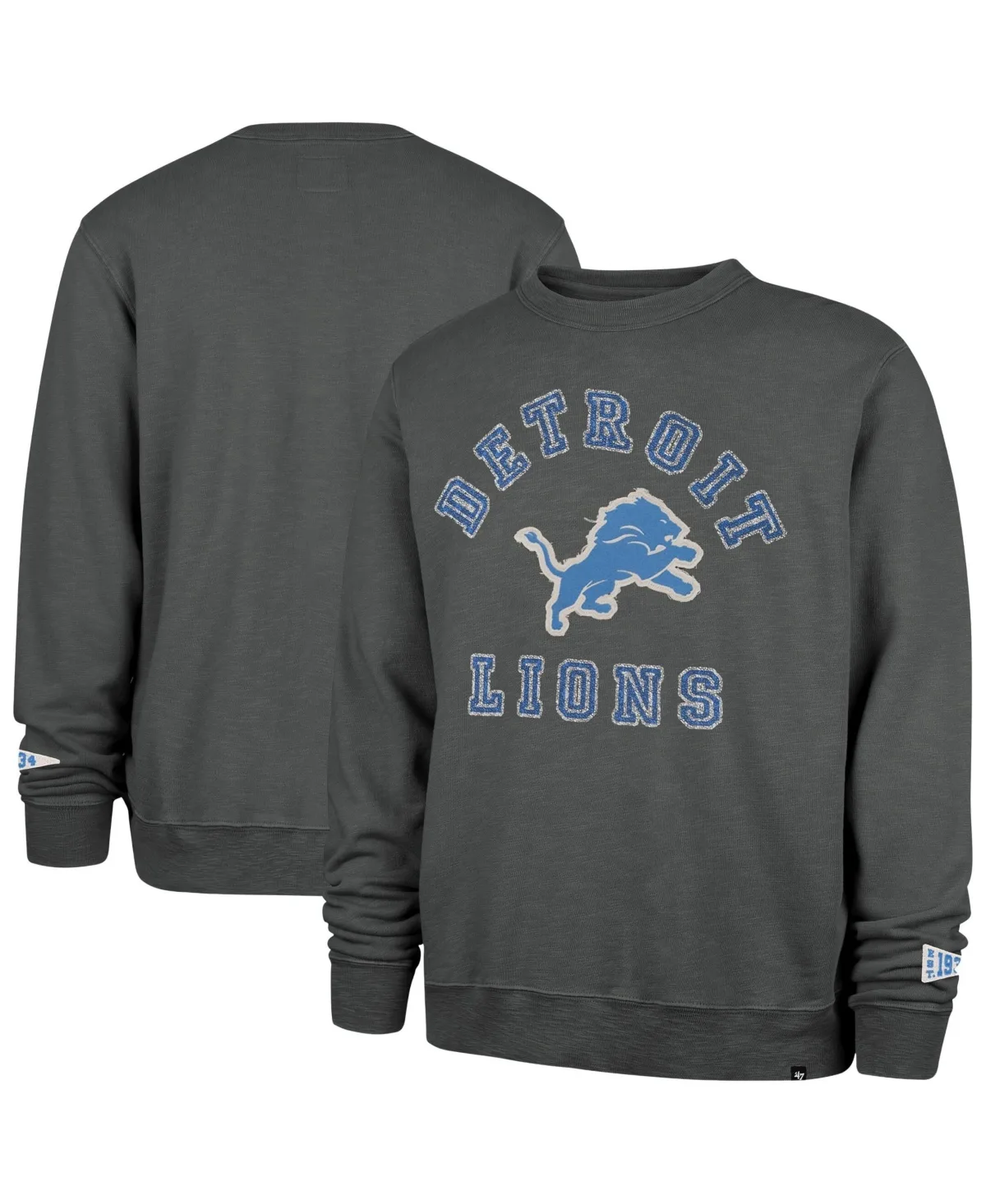 Detroit Lions Calderwood Well Worn French Terry Sweatshirt by 47 Brand