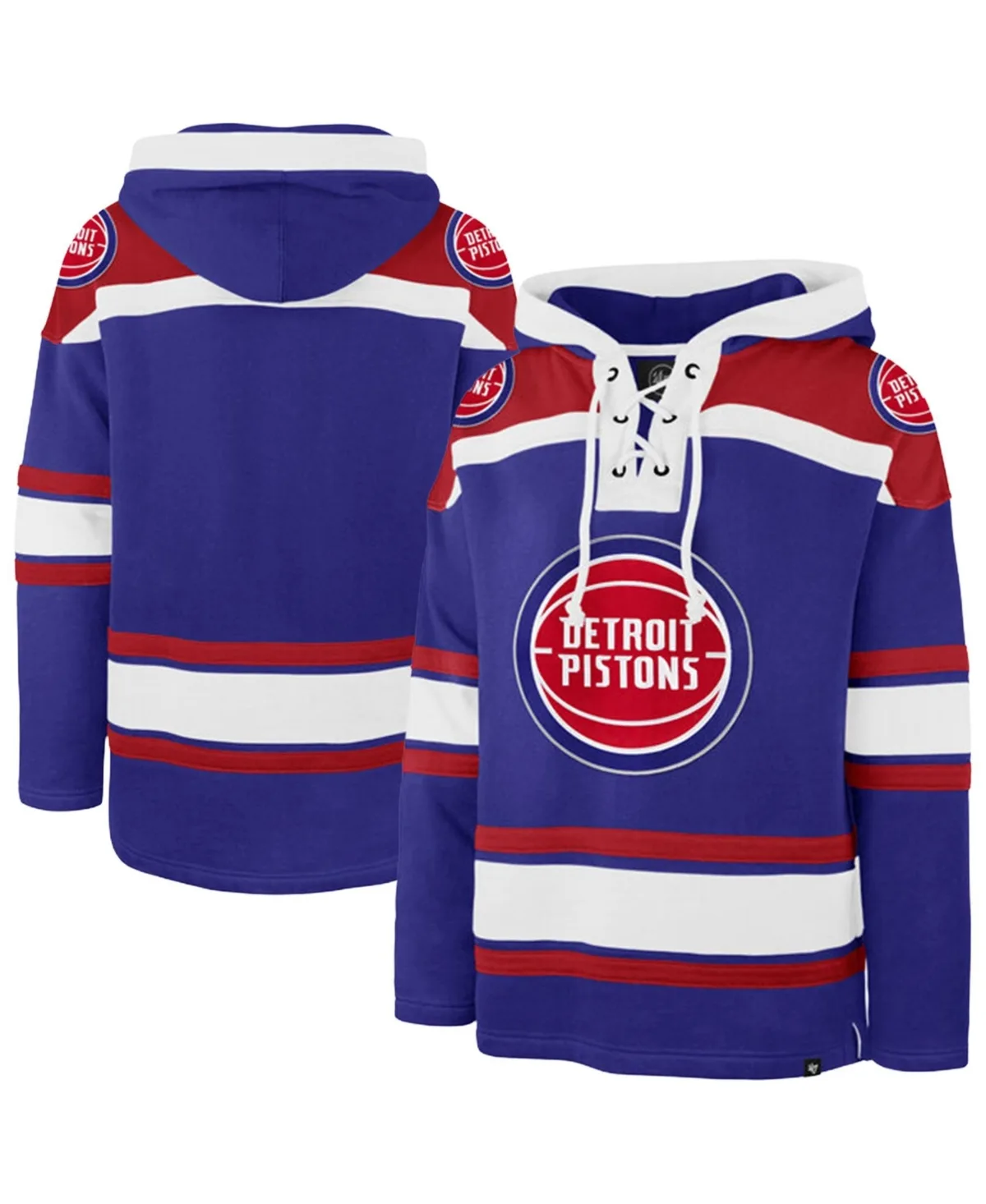 Detroit Pistons Superior Lacer Hoodie by 47 Brand