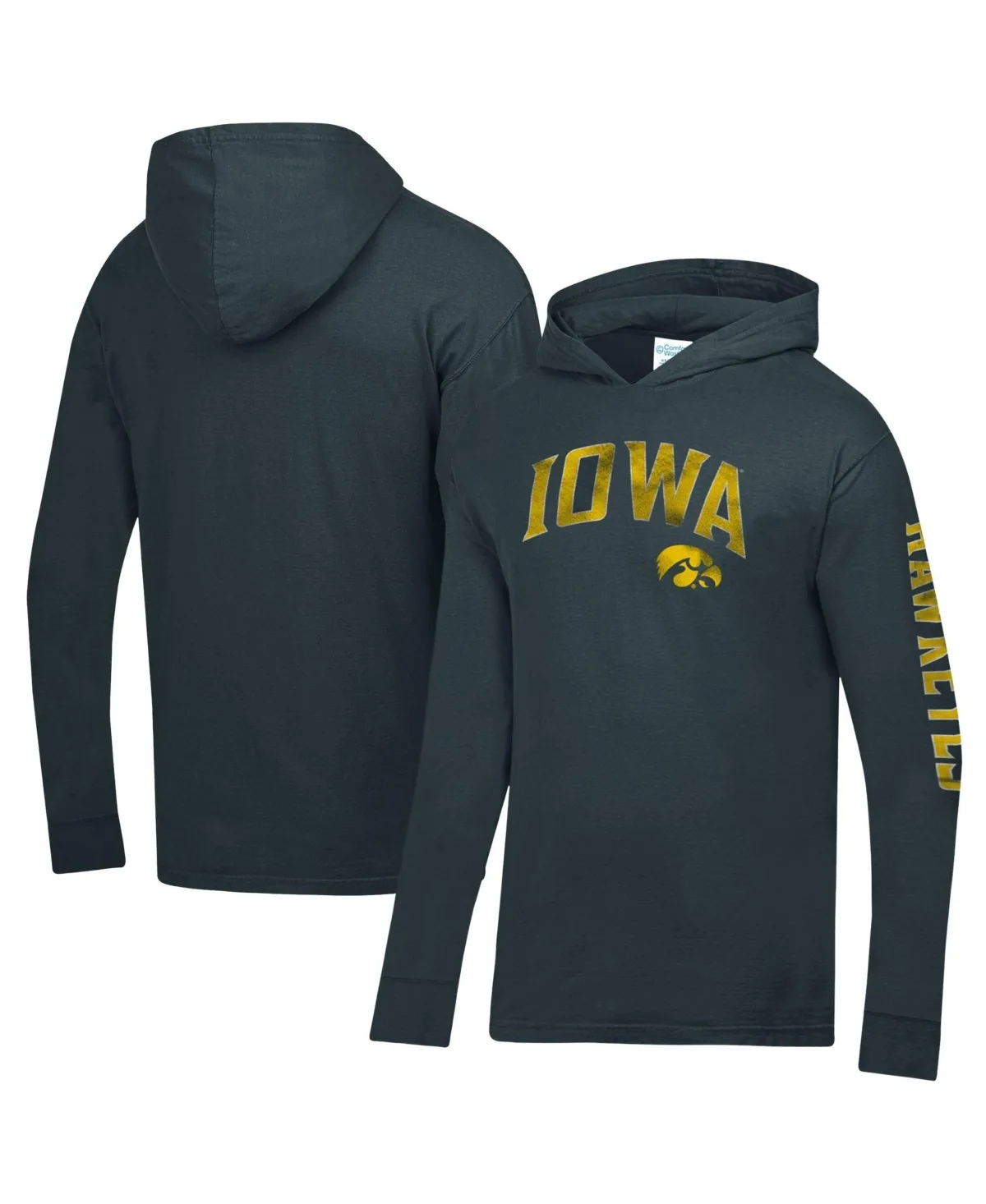 Iowa Hawkeyes Long-Sleeve Hooded T-Shirt by Comfortwash