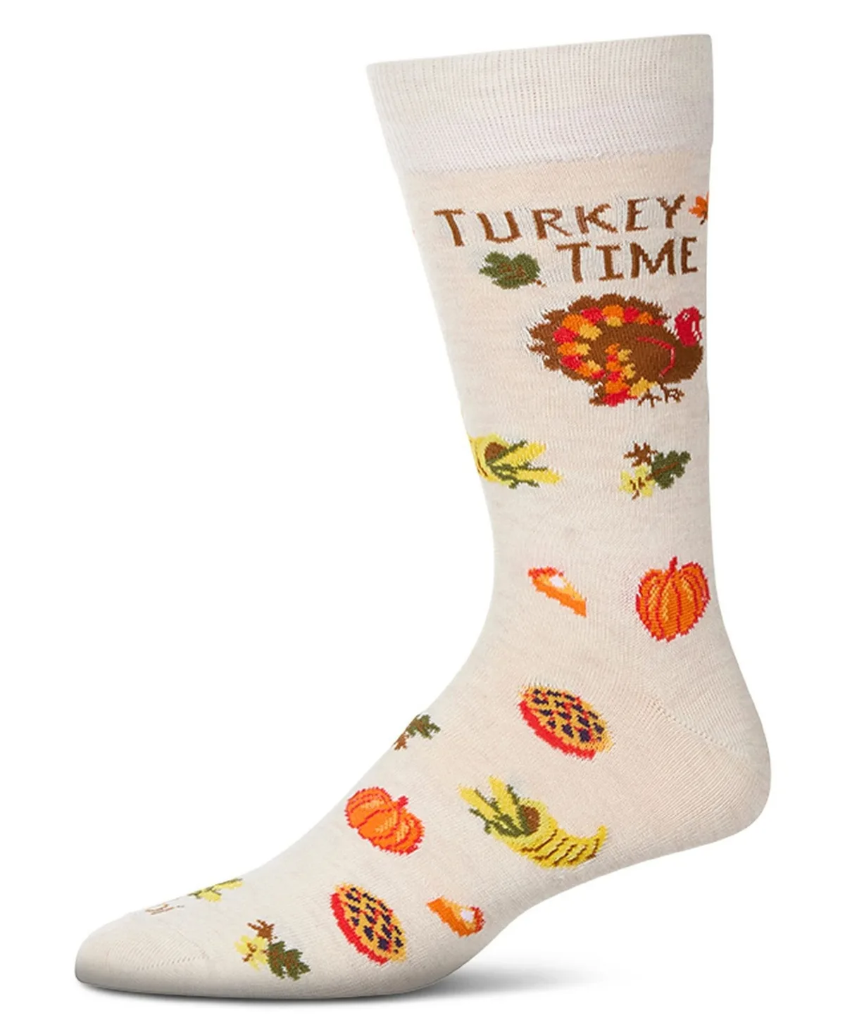 Turkey Time Novelty Reinforced Heel and Toe Crew Socks by Memoi