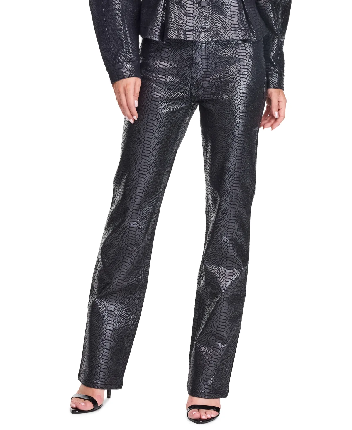 Briar High-Rise Straight-Leg Snake-Print Jeans by Kittenish