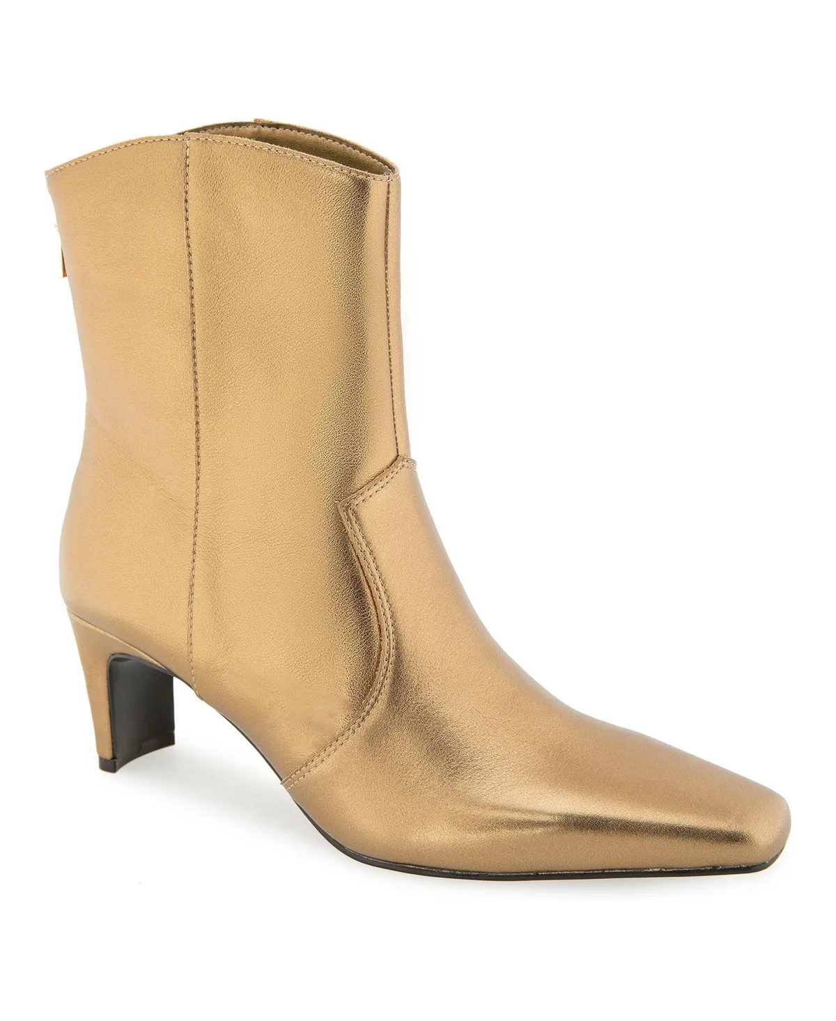 Aleena Leather Square-Toe Heeled Bootie by Rebecca Minkoff