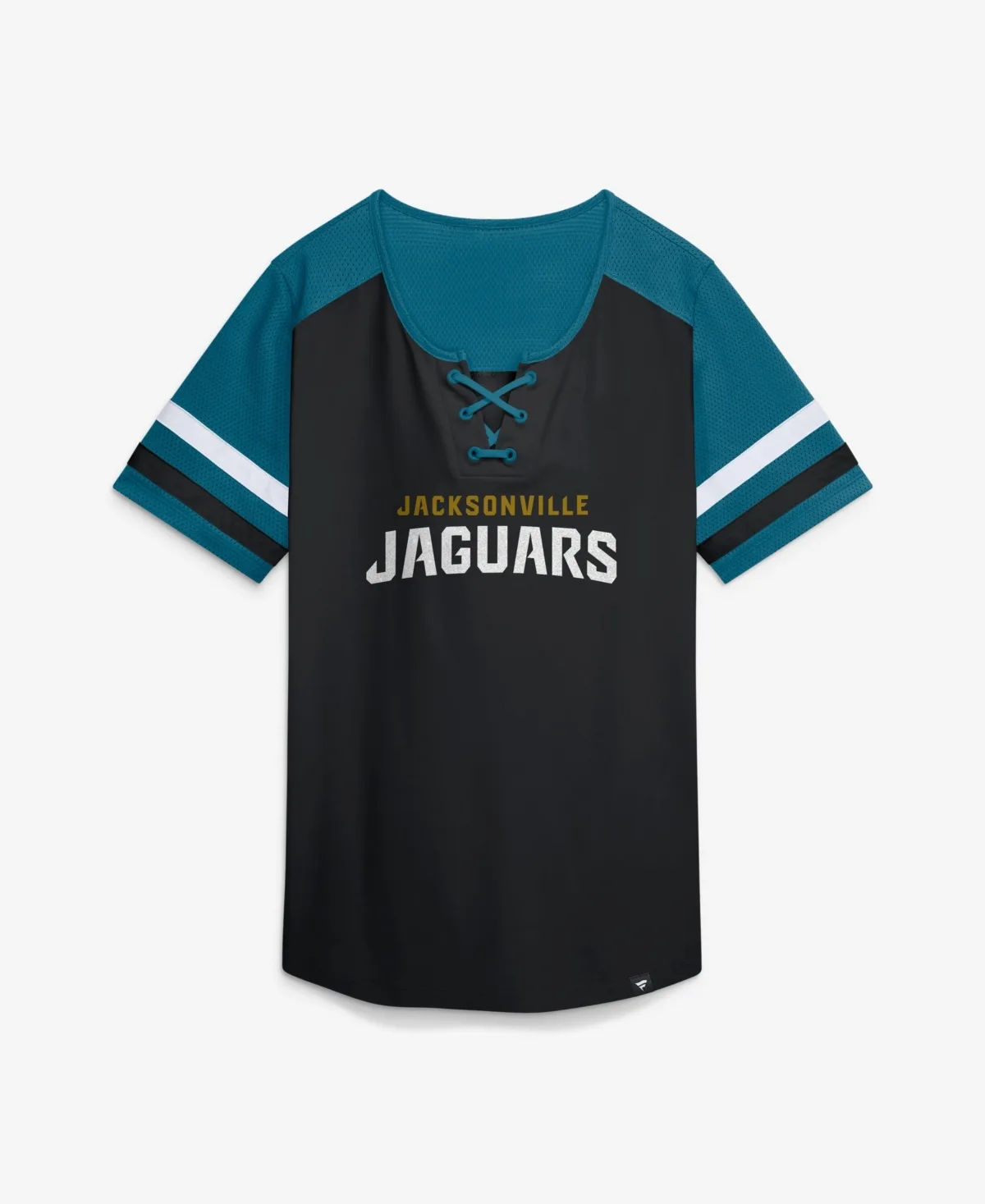 Jacksonville Jaguars Curl Route Athena Lace-Up T-Shirt by Fanatics