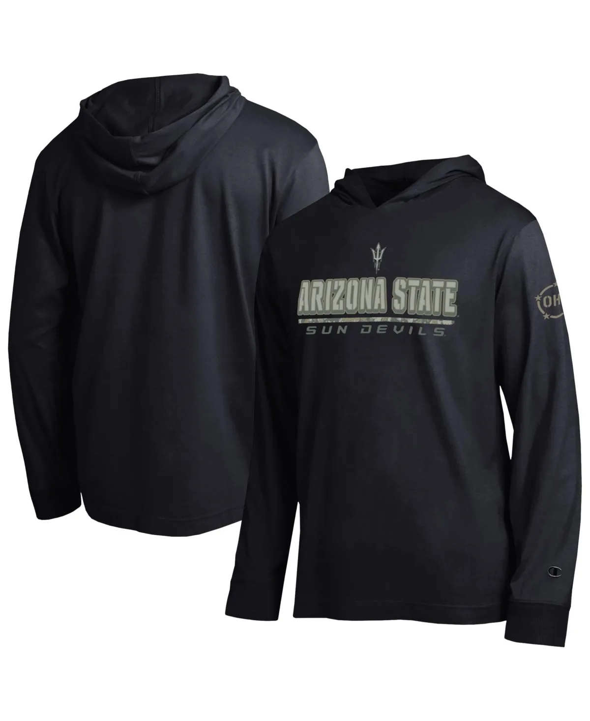 Arizona State Sun Devils Operation Hat Trick Camo Script Hooded Long-Sleeve T-Shirt by Champion