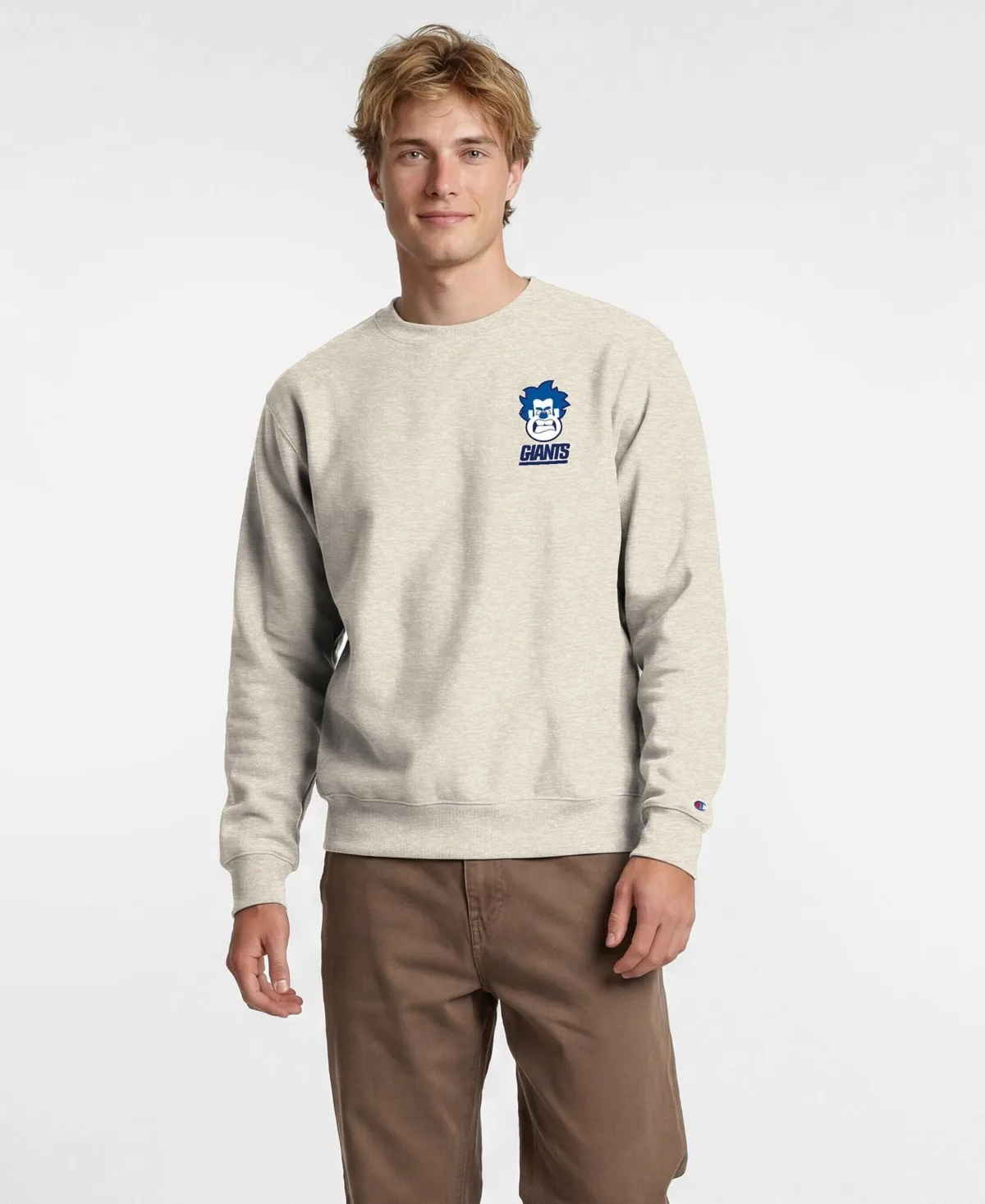 Champion Disney x New York Giants Power Blend Left Chest Fullback Crew Sweatshirt by Champion