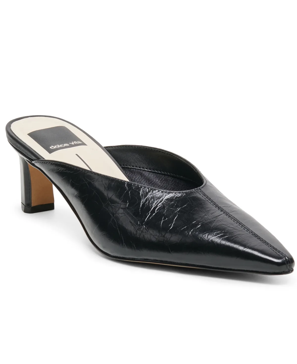Lavina Pointed Toe High Vamp Blade Heel Mule Pumps by Dolce Vita