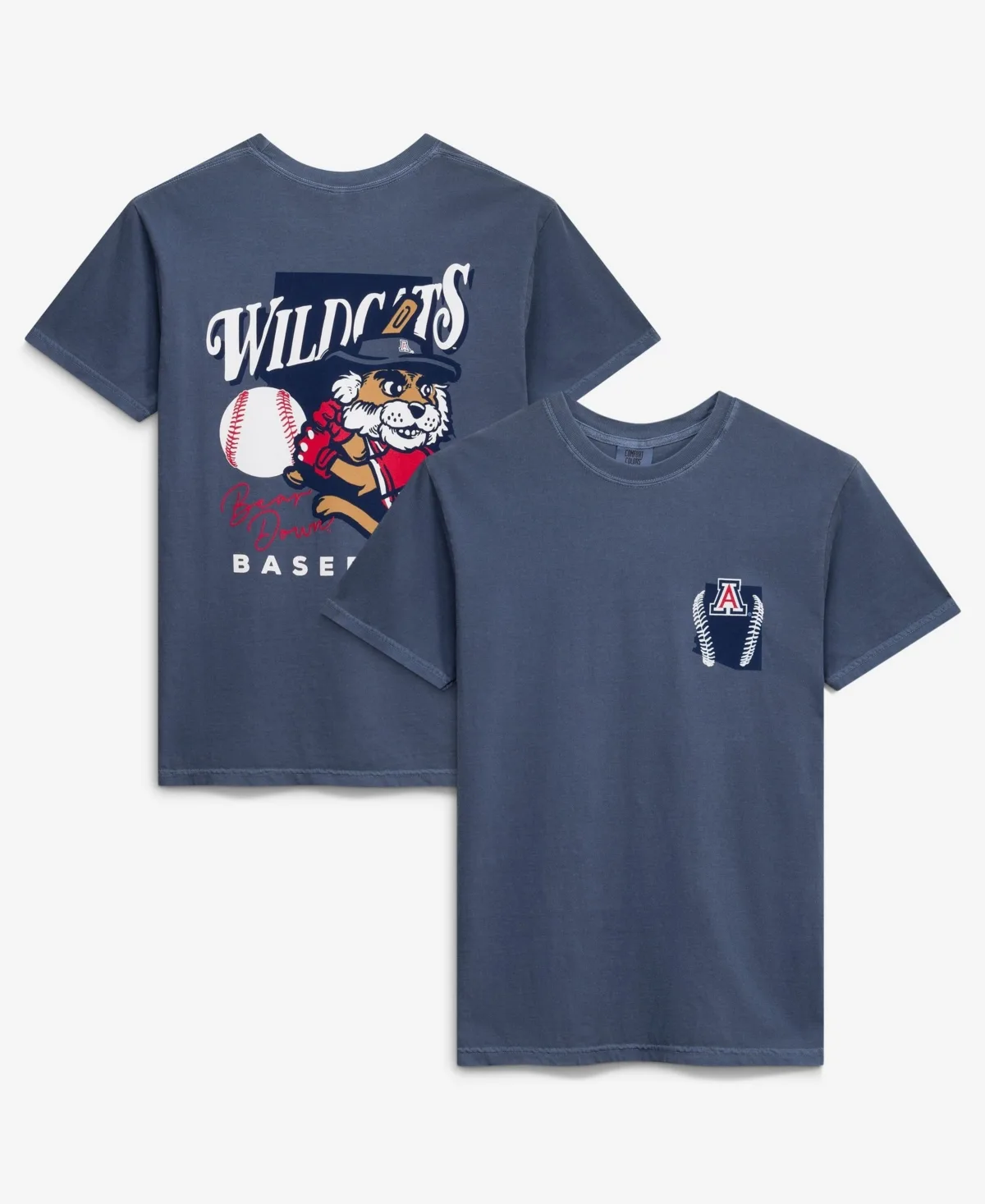 Arizona Wildcats Drawn Mascot Baseball T-Shirt by Image One