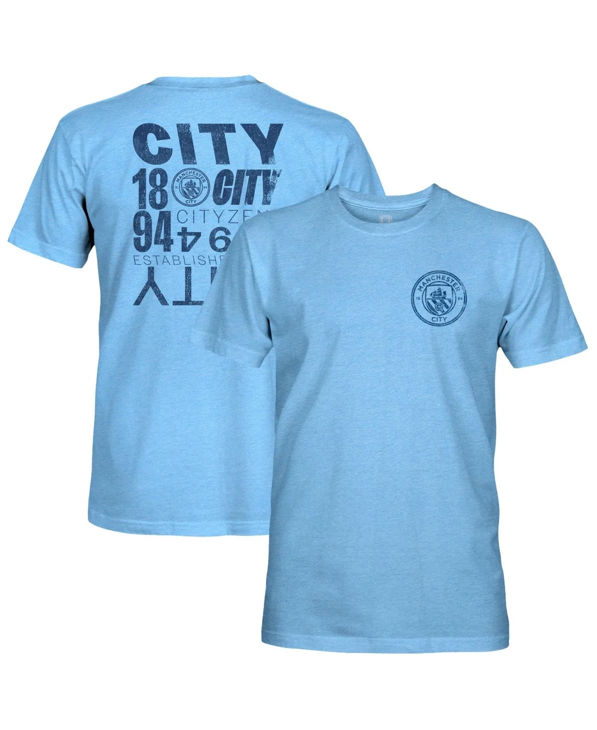 Manchester City Front Back Text Twisted Tri-Blend Slub T-Shirt by 1863fc