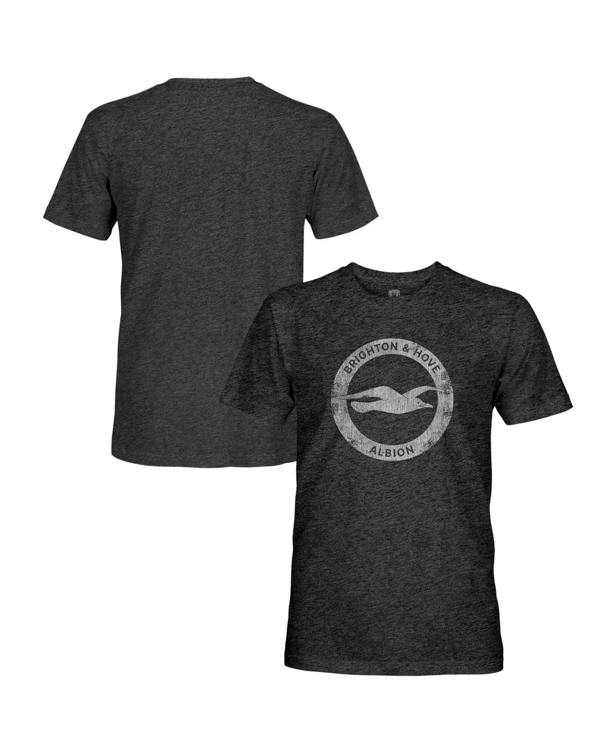 Brighton and Hove Albion Monochrome Badge Vintage Tri-Blend T-Shirt by 1863fc
