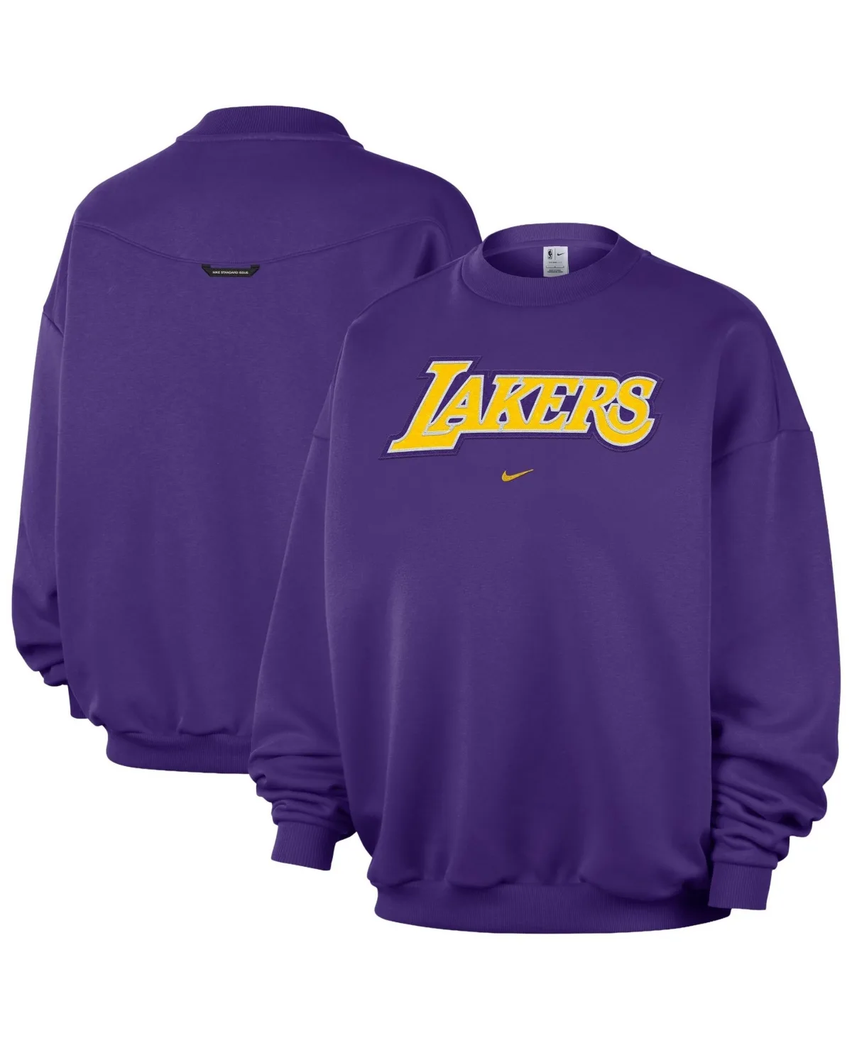 Los Angeles Lakers Standard Issue Wordmark Fleece Crewneck Sweatshirt by Nike