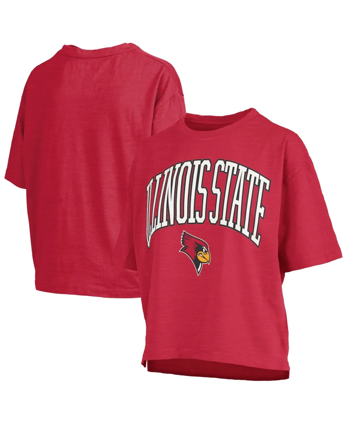 Illinois State Redbirds Oversized Nelson Arch Over Logo Slub T-Shirt by Pressbox