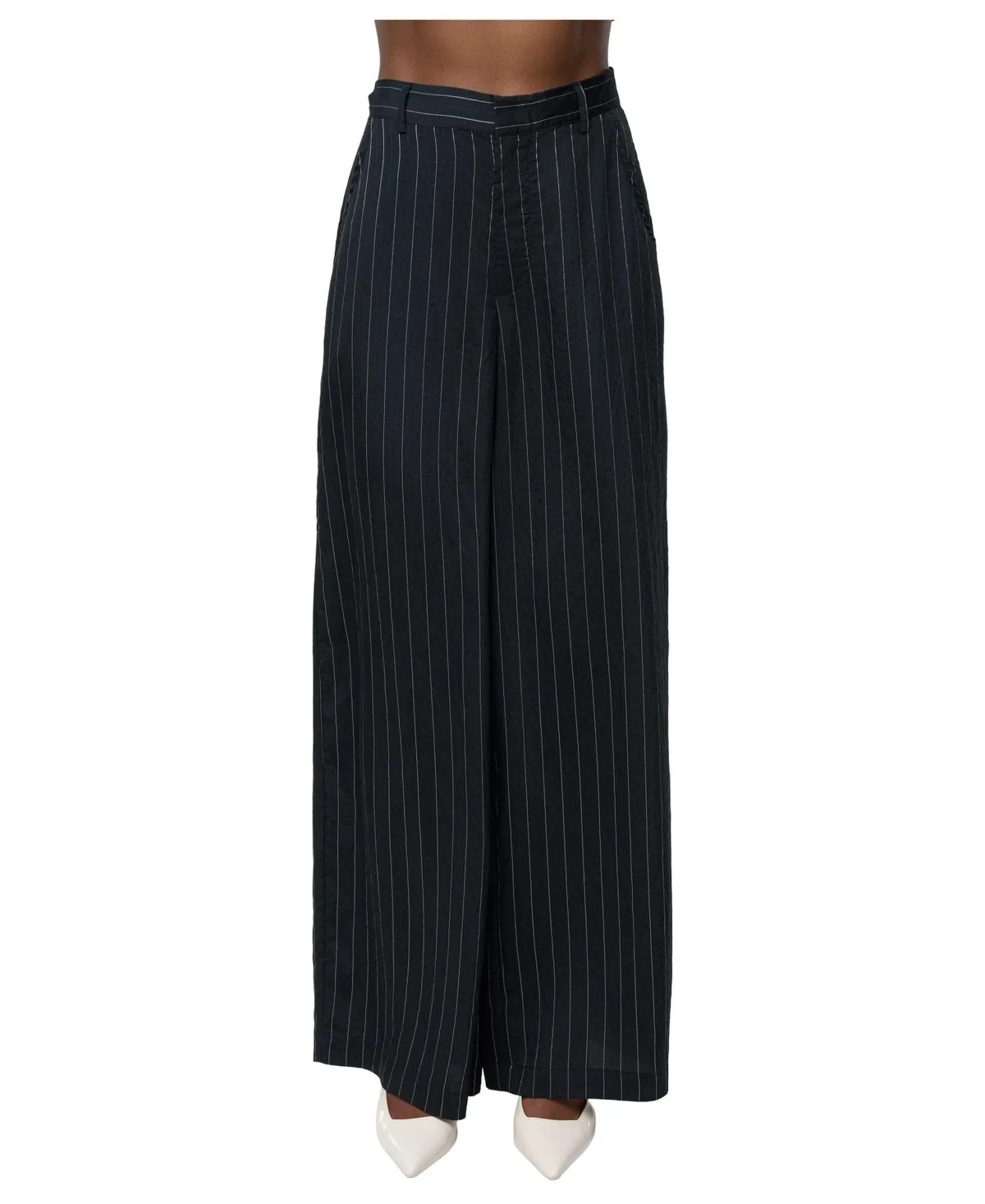 Social Club Pinstripe Wide-Leg Pants by Jluxlabel