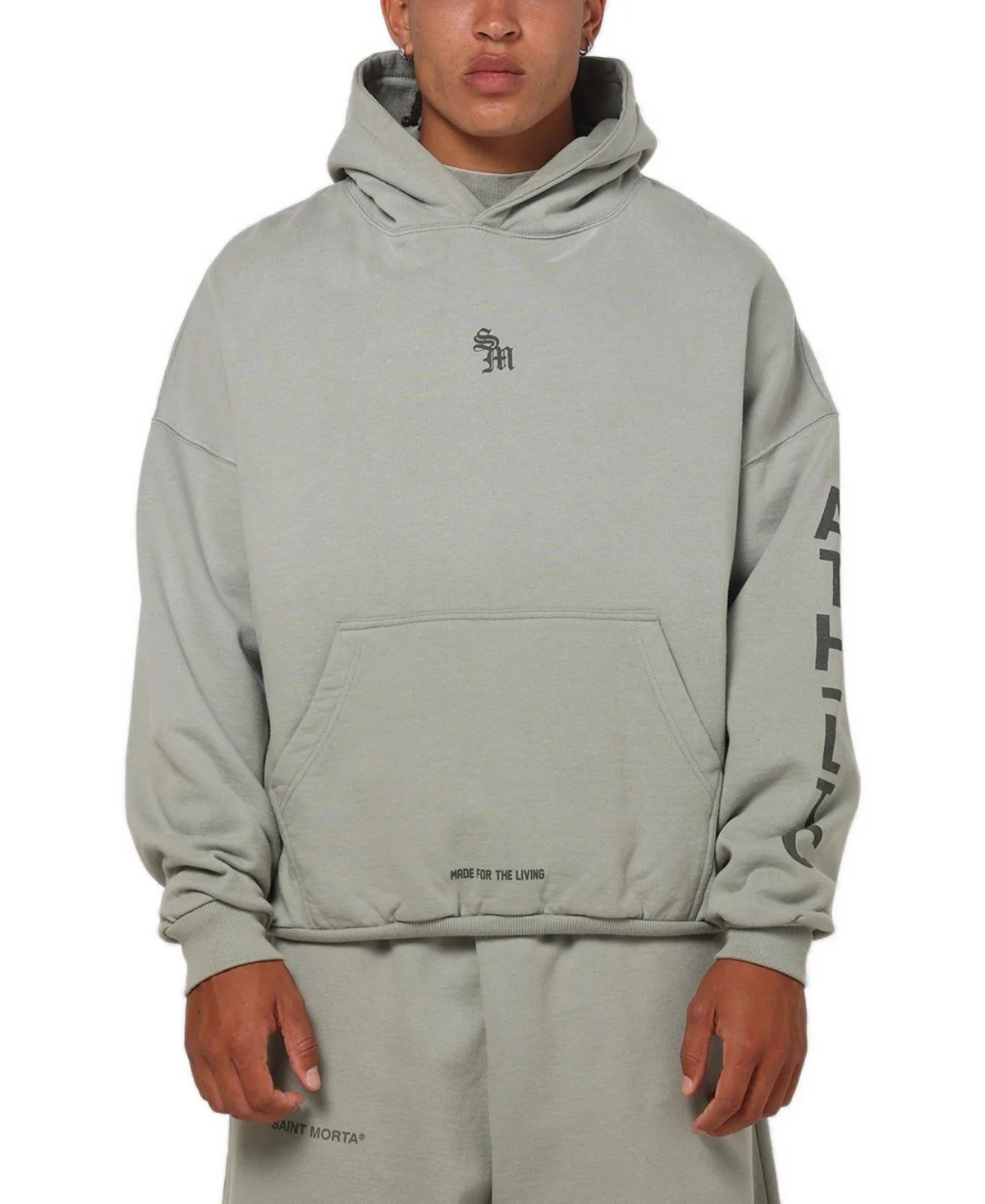 Athltc R3 Oversized Graphic Kangaroo-Pocket Hoodie by Saint Morta