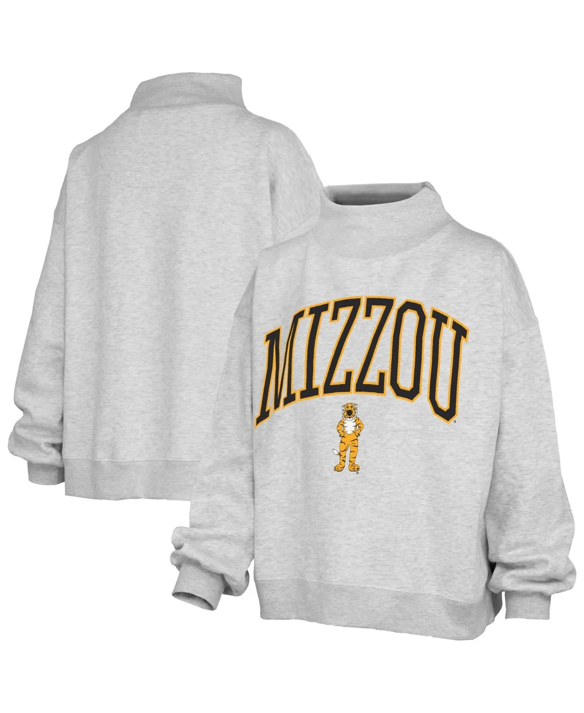 Missouri Tigers Oversized Slogan Fleece Mock Neck Sweatshirt by Pressbox