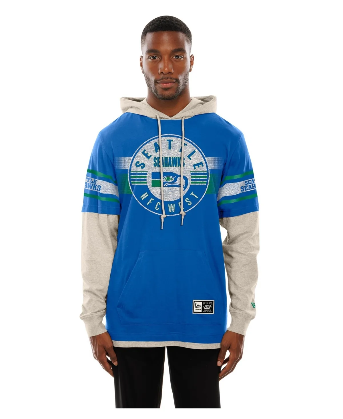 Seattle Seahawks Twofer Layered Long-Sleeve Hooded T-Shirt by New Era