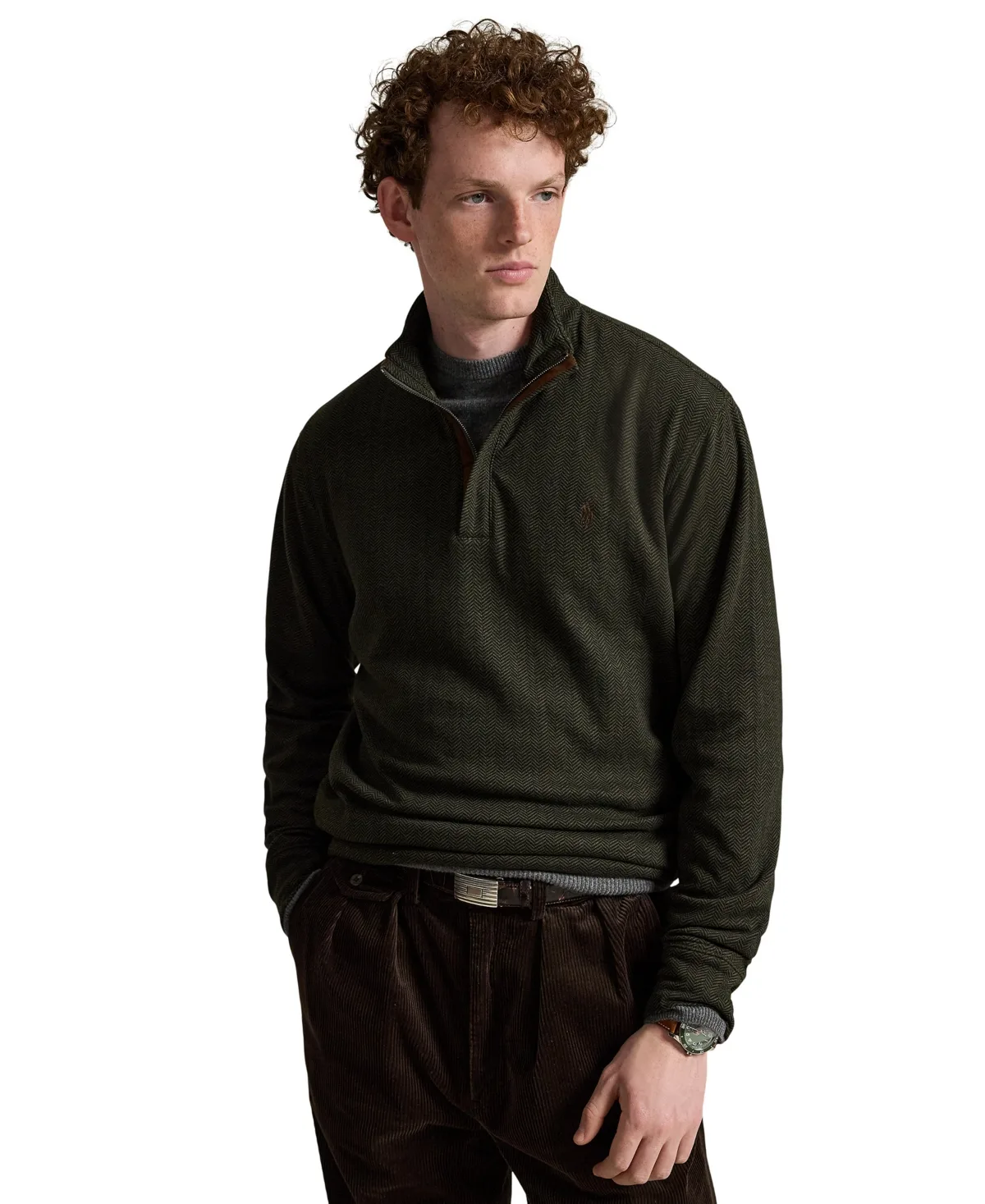 Luxury Jersey Quarter-Zip Sweater by Polo Ralph Lauren
