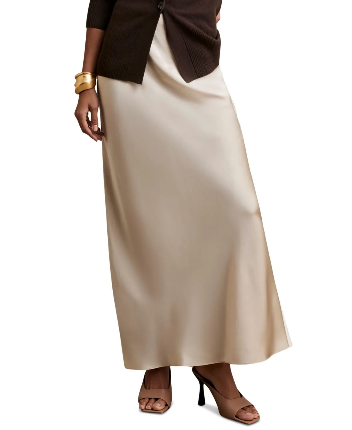Saskia Satin Maxi Skirt by Reiss