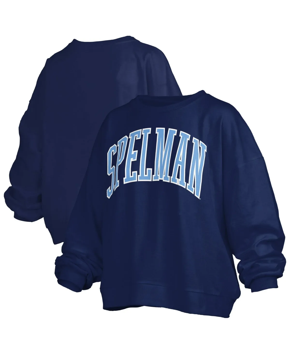 Spelman College Jaguars Oversized Janise Arch Over Logo Fleece Sweatshirt by Pressbox