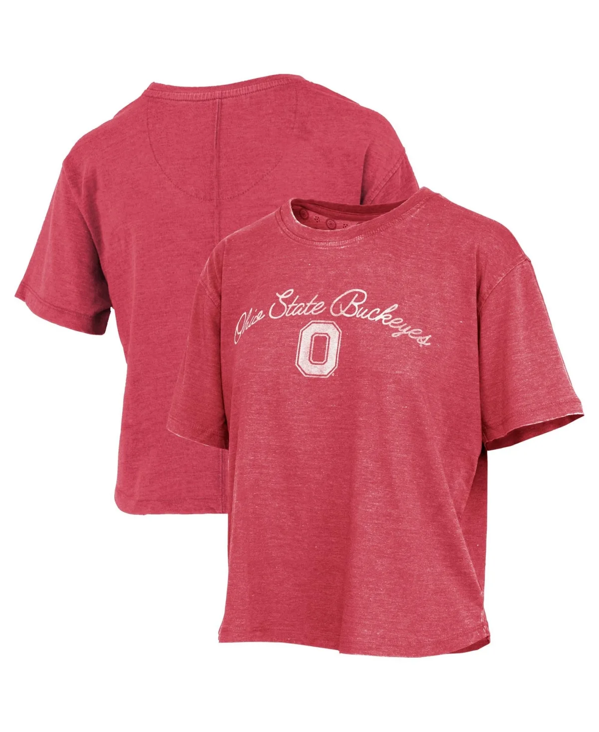 Ohio State Buckeyes Vintage Waist Length Script Over Logo T-Shirt by Pressbox