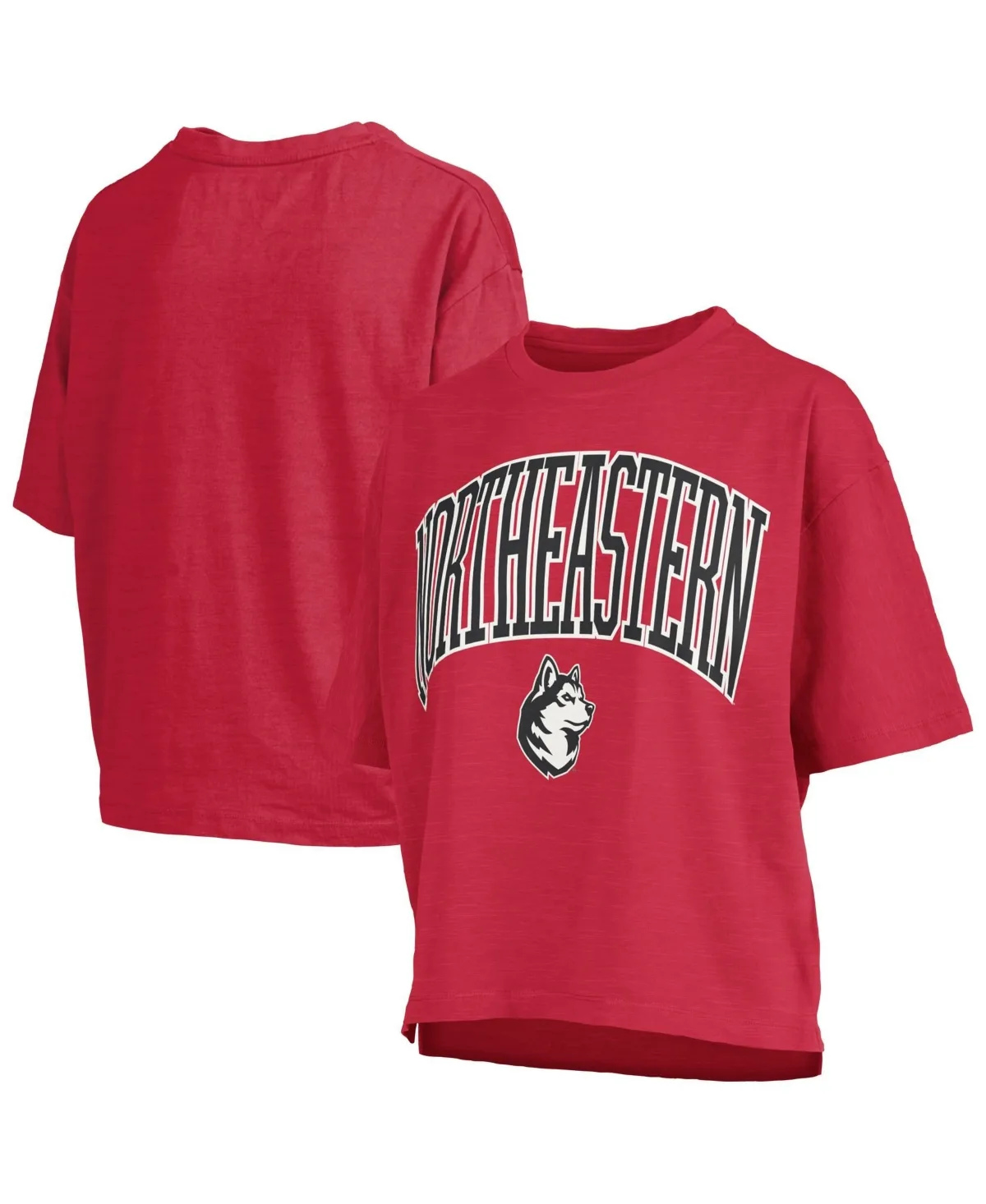 Northeastern Huskies Oversized Nelson Arch Over Logo Slub T-Shirt by Pressbox