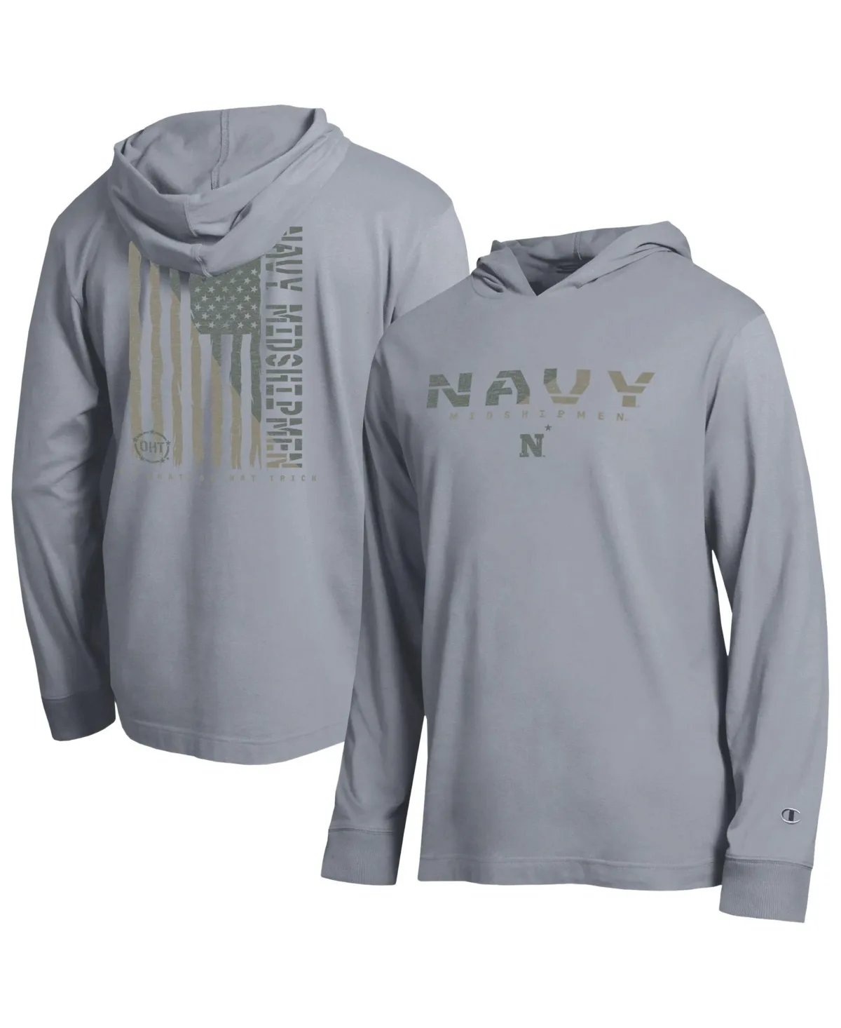 Navy Midshipmen Operation Hat Trick Flag Hooded Long-Sleeve T-Shirt by Champion