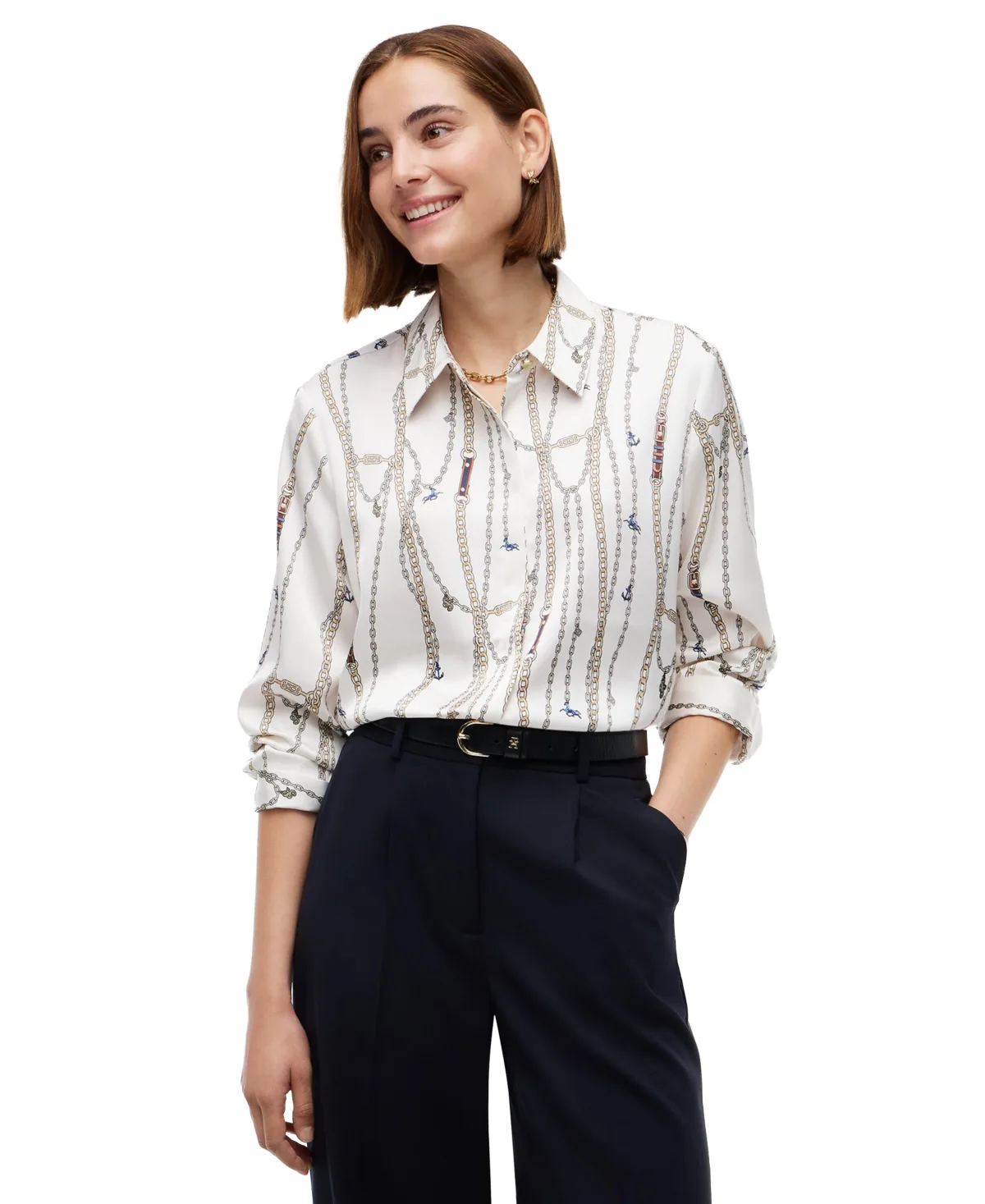 Fluid Floral-Print Long-Sleeve Blouse by Tommy Hilfiger