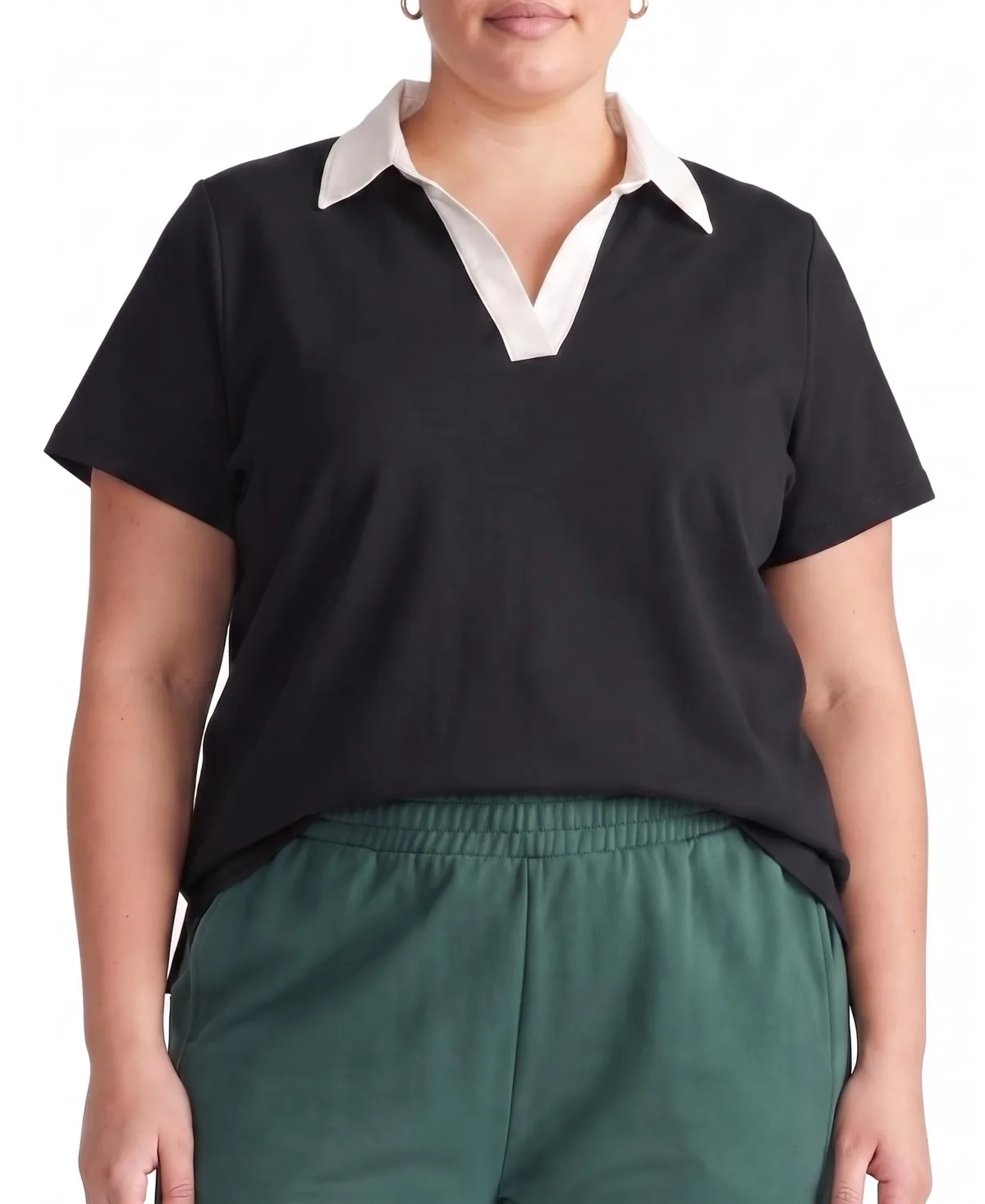 Varsity French Terry Short-Sleeve Polo Top by Universal Standard