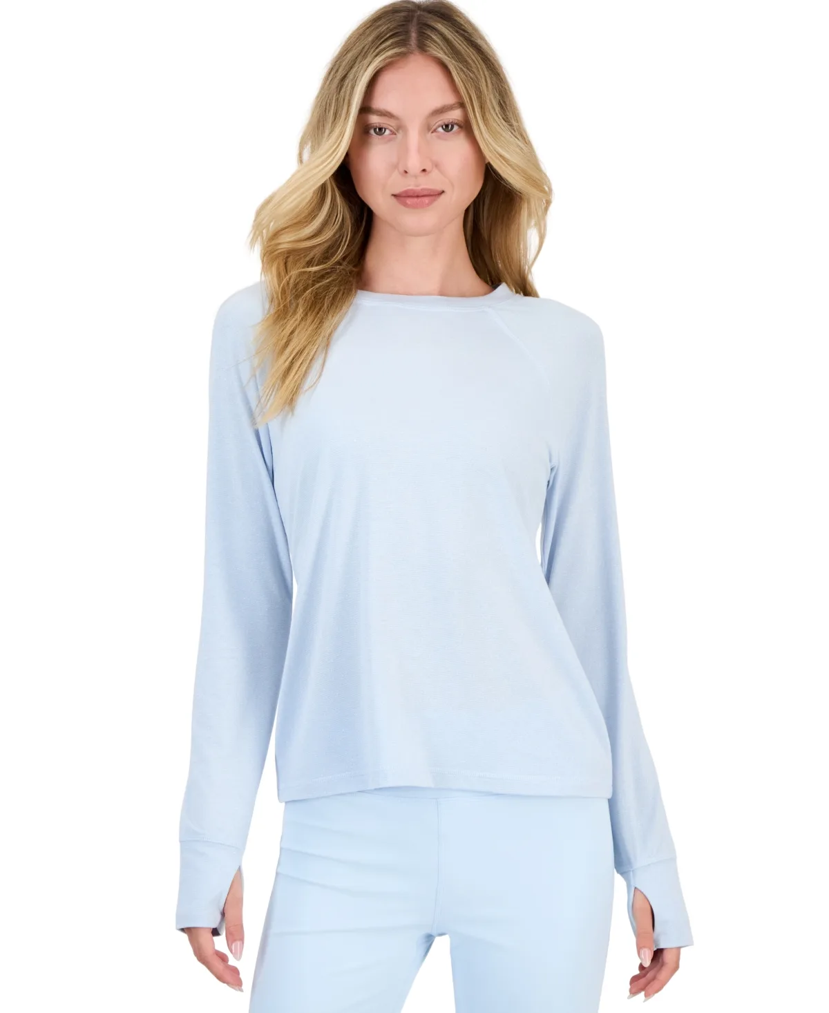 Metallic Raglan-Sleeve Top by Id Ideology