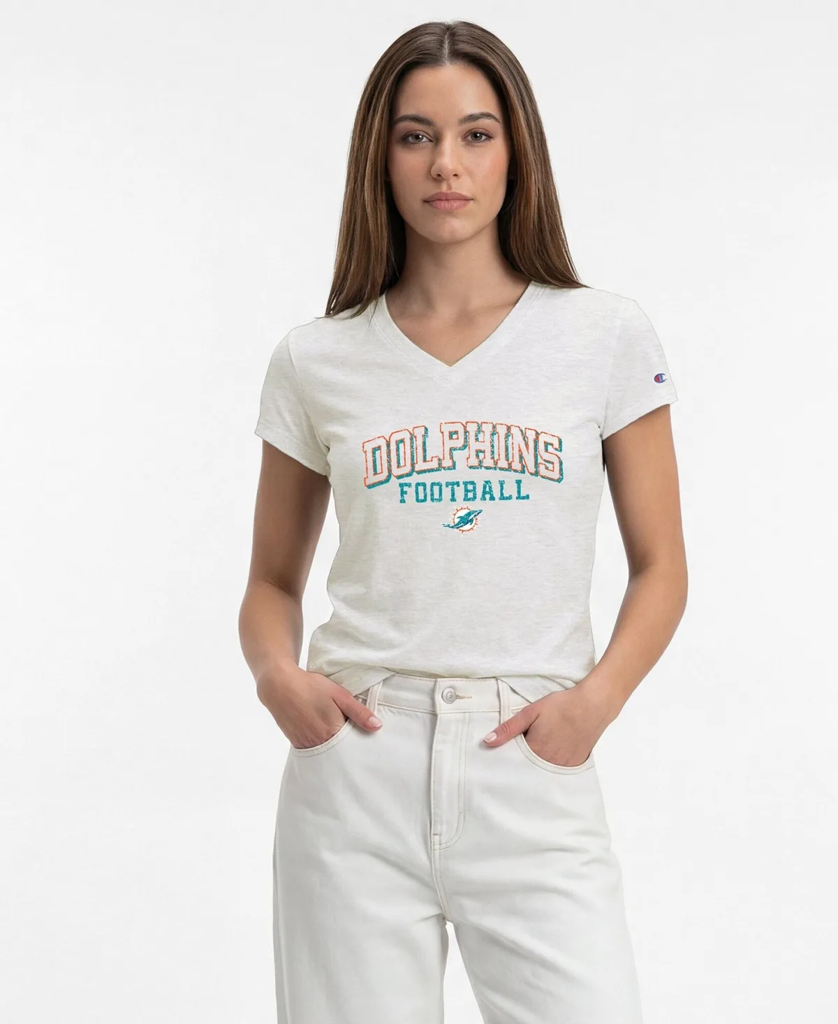 Miami Dolphins Triumph Tri-Blend V-Neck T-Shirt by Champion