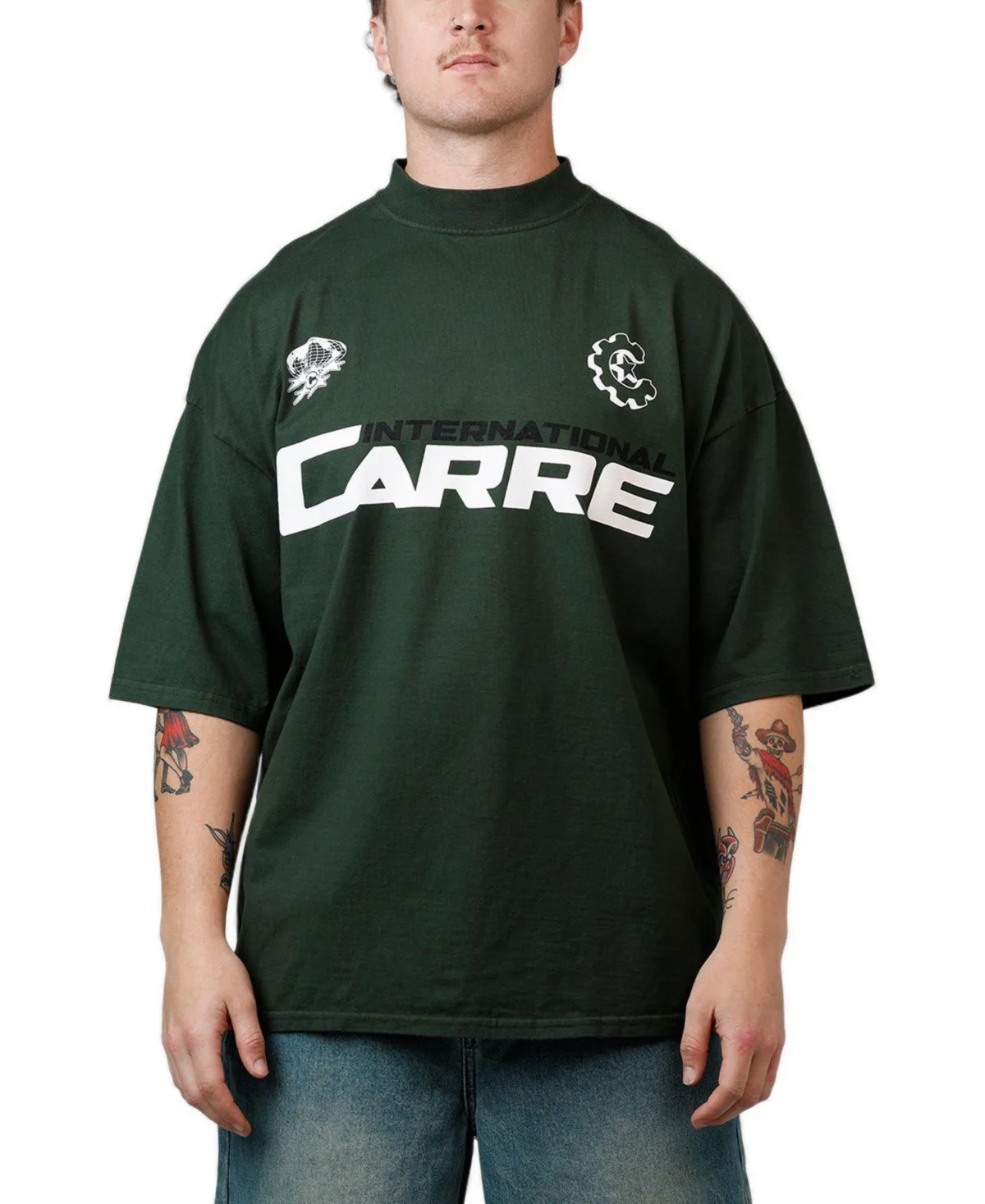 International Globe Oversized Graphic Crewneck T-Shirt by Carre